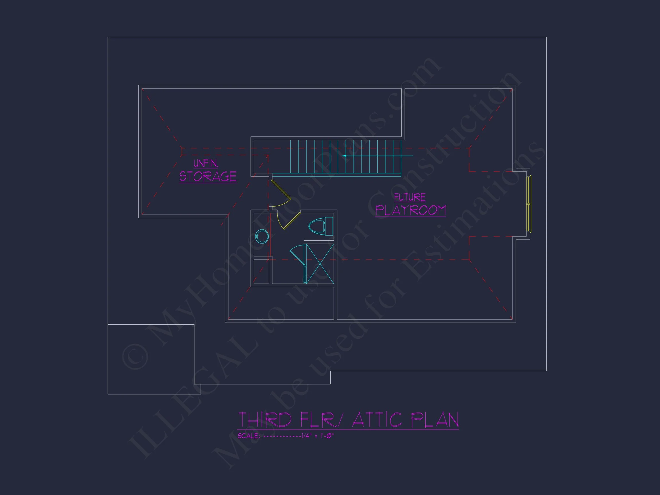 Spacious 2.5 Story house Design with CAD Floor Plans