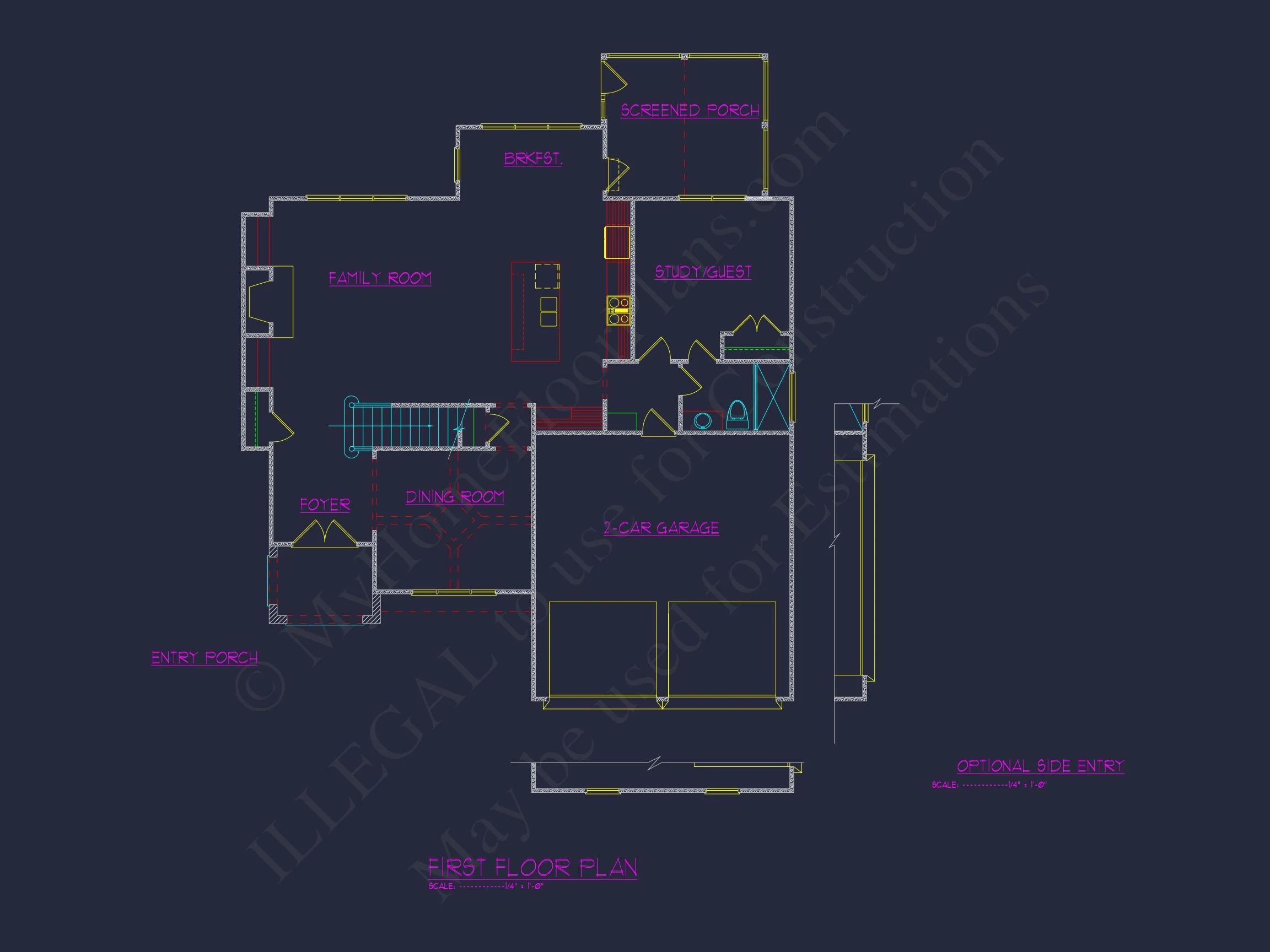 Spacious 2.5 Story house Design with CAD Floor Plans