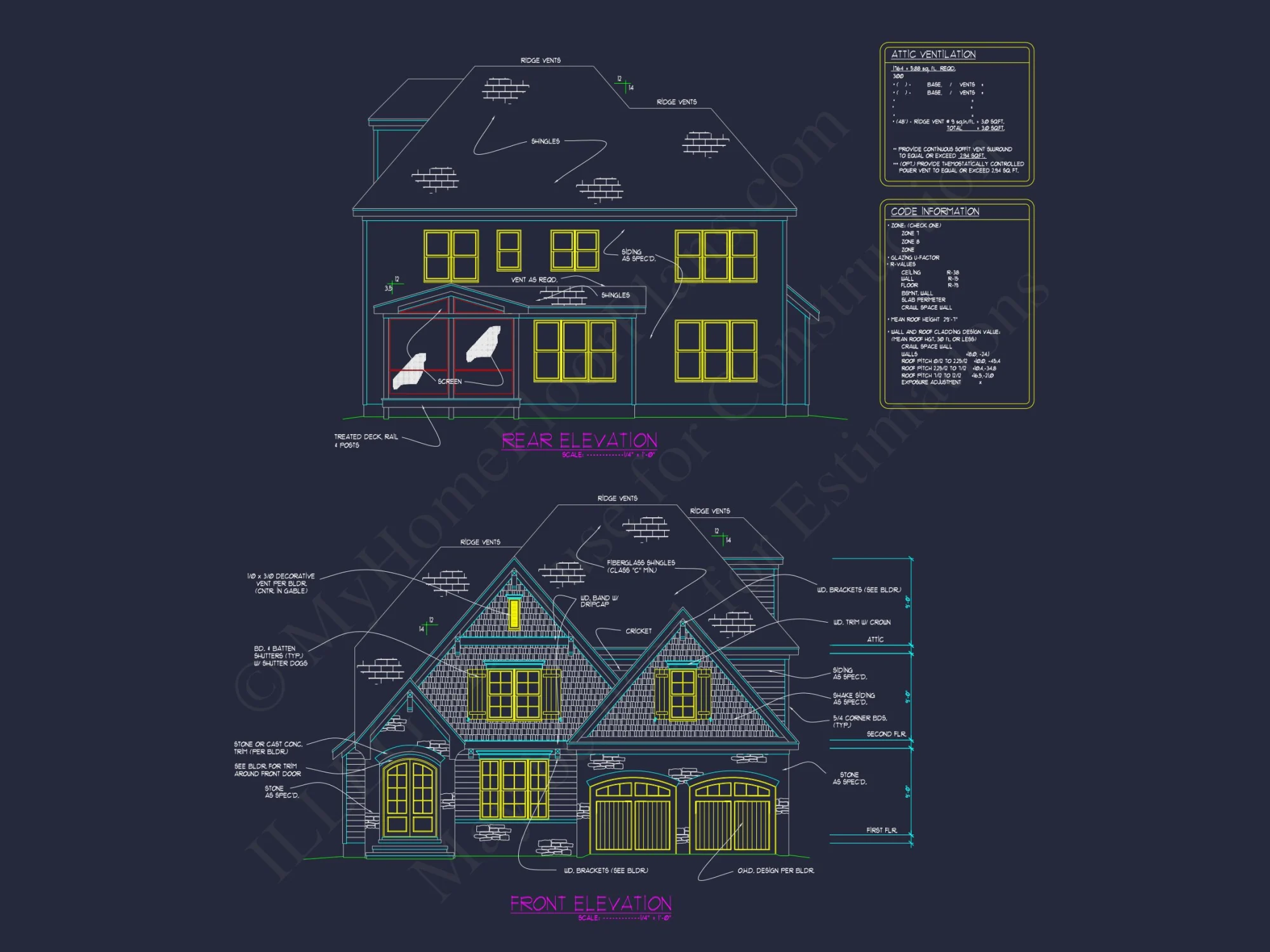 Spacious 2.5 Story house Design with CAD Floor Plans
