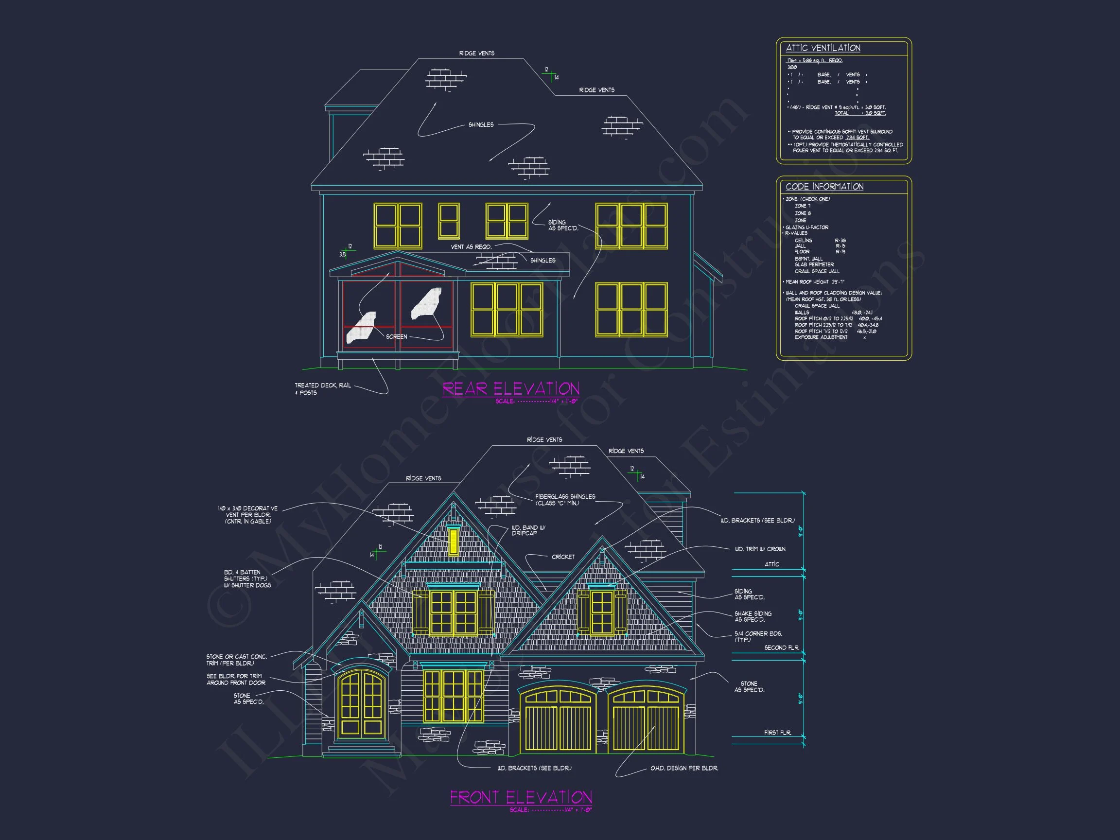Spacious 2.5 Story house Design with CAD Floor Plans