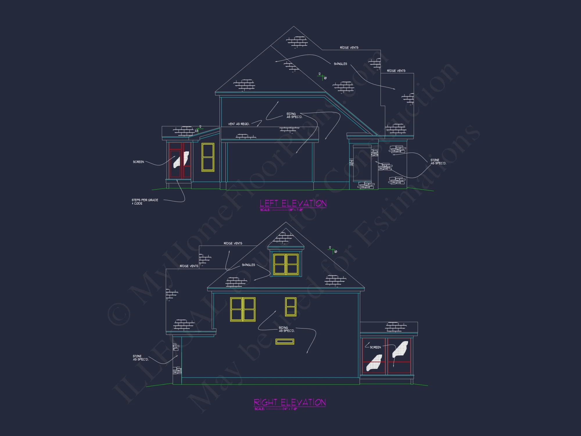 Spacious 2.5 Story house Design with CAD Floor Plans