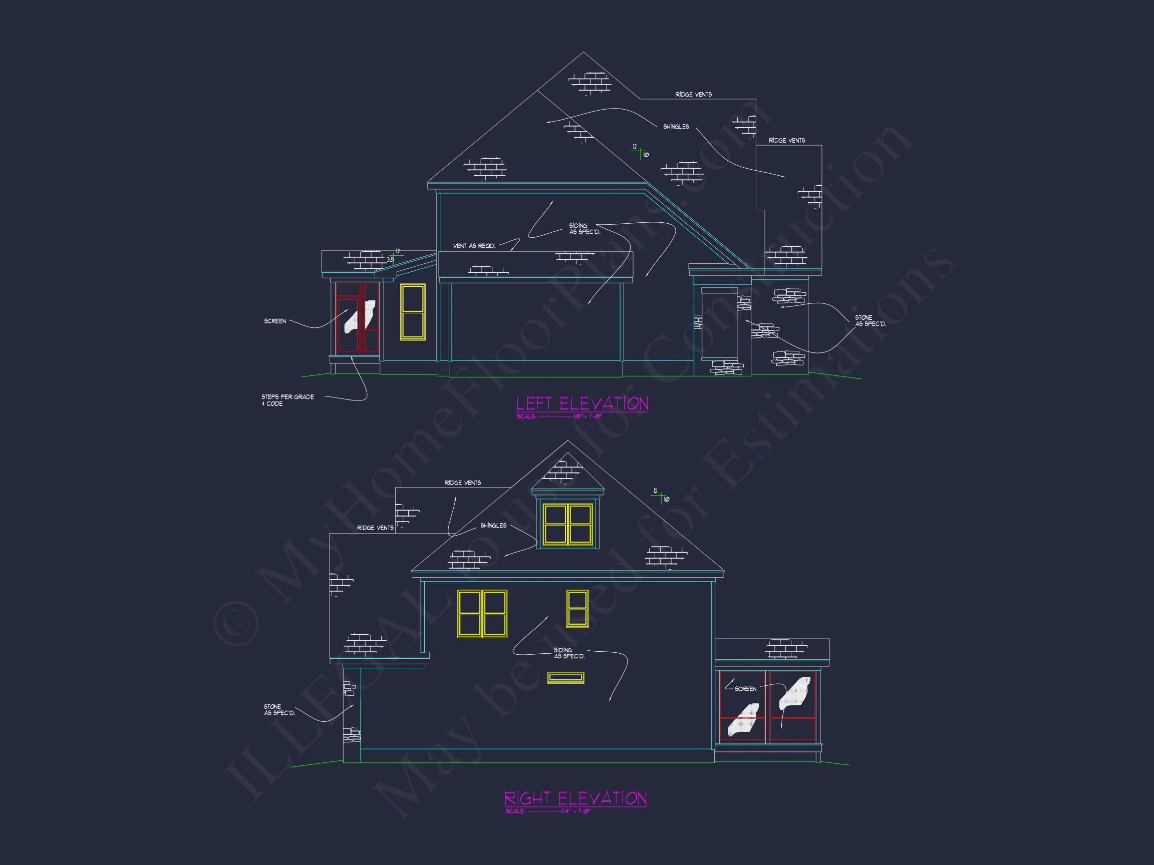 Spacious 2.5 Story house Design with CAD Floor Plans