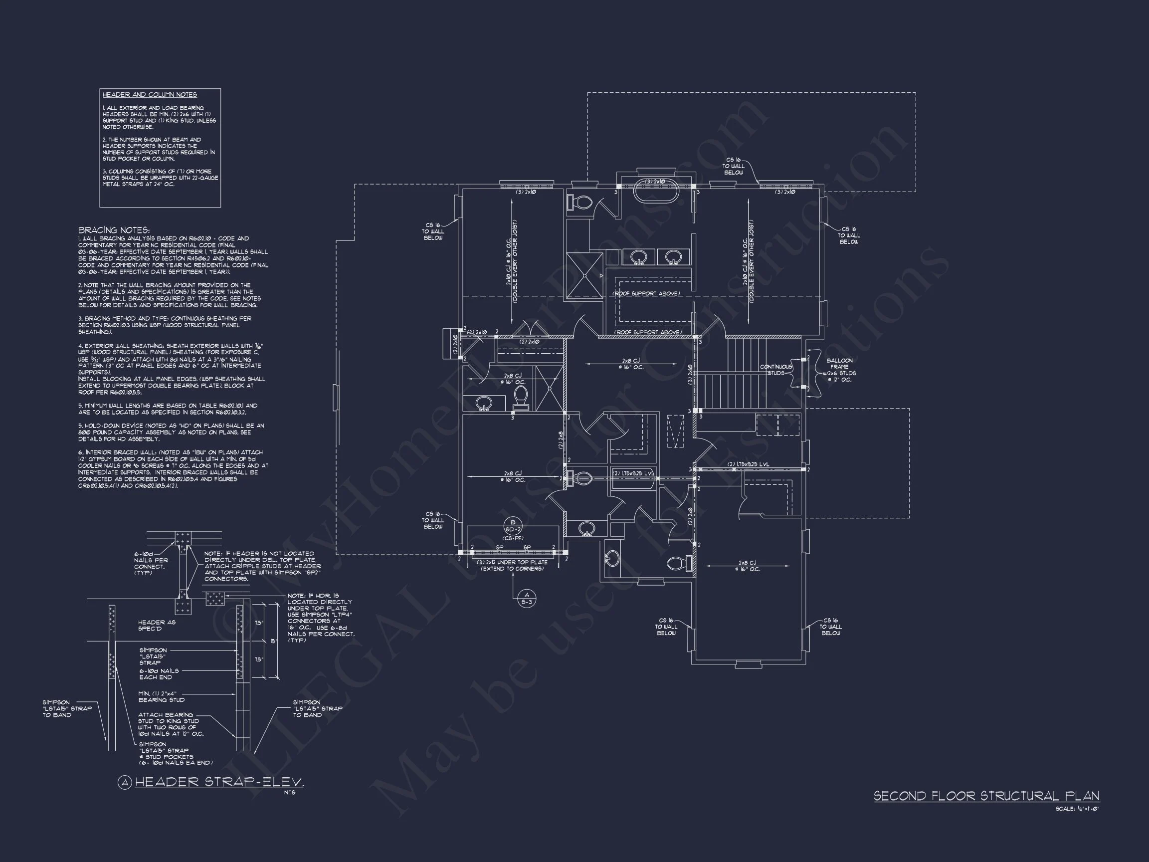 Craftsman house Floor Plan with 4 Bedrooms and 3 Garage Bays
