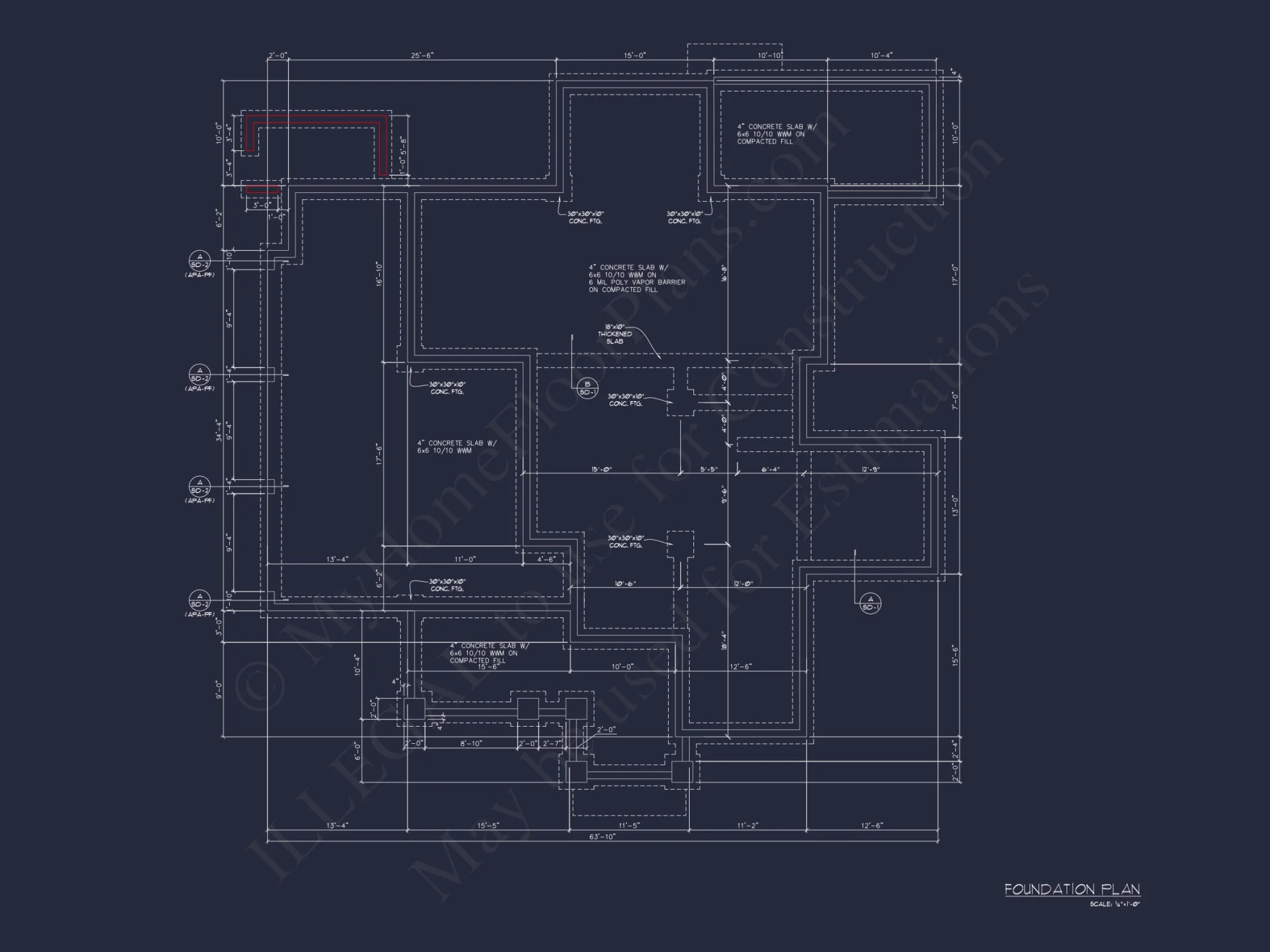 Craftsman house Floor Plan with 4 Bedrooms and 3 Garage Bays