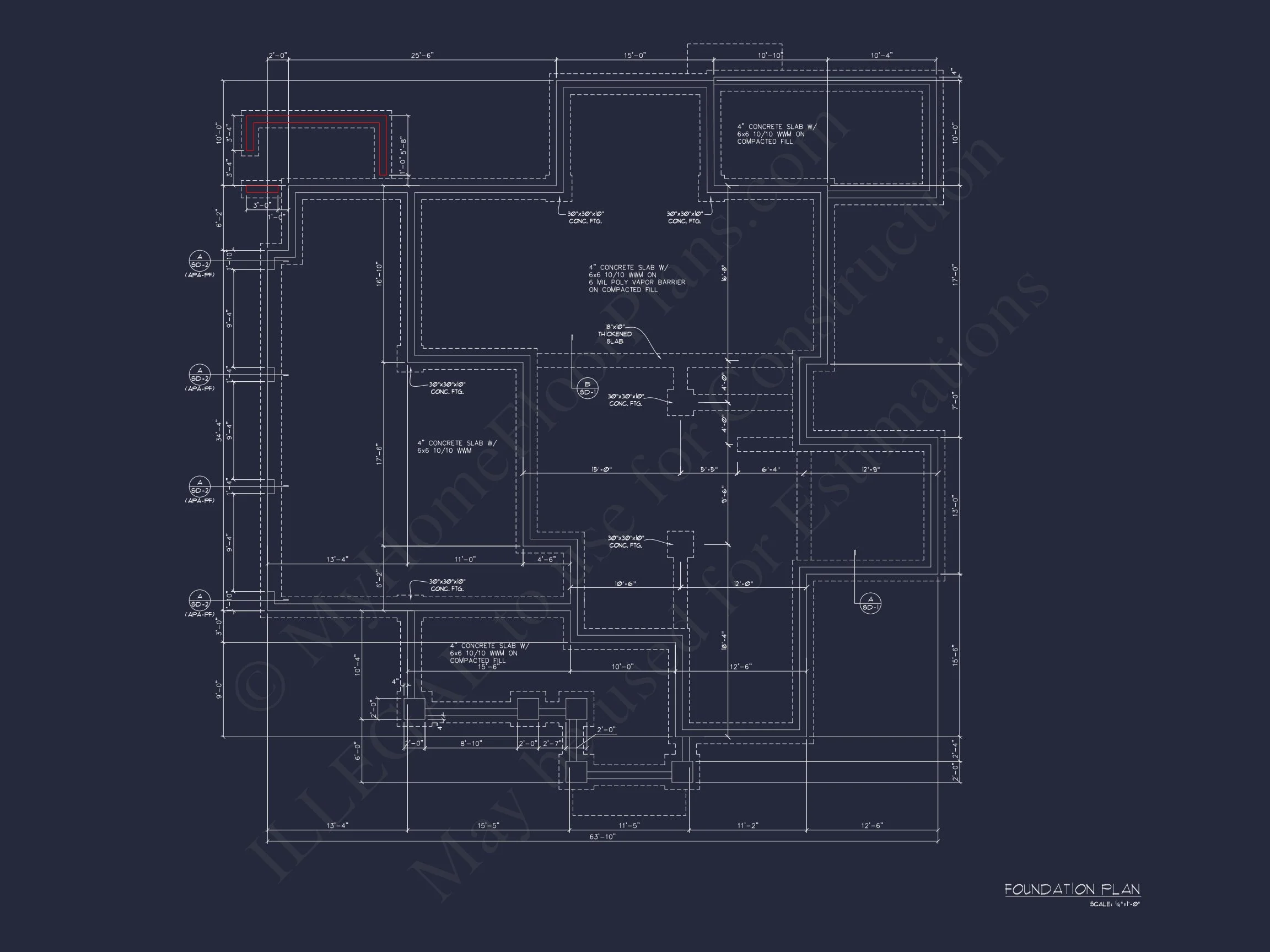 Craftsman house Floor Plan with 4 Bedrooms and 3 Garage Bays