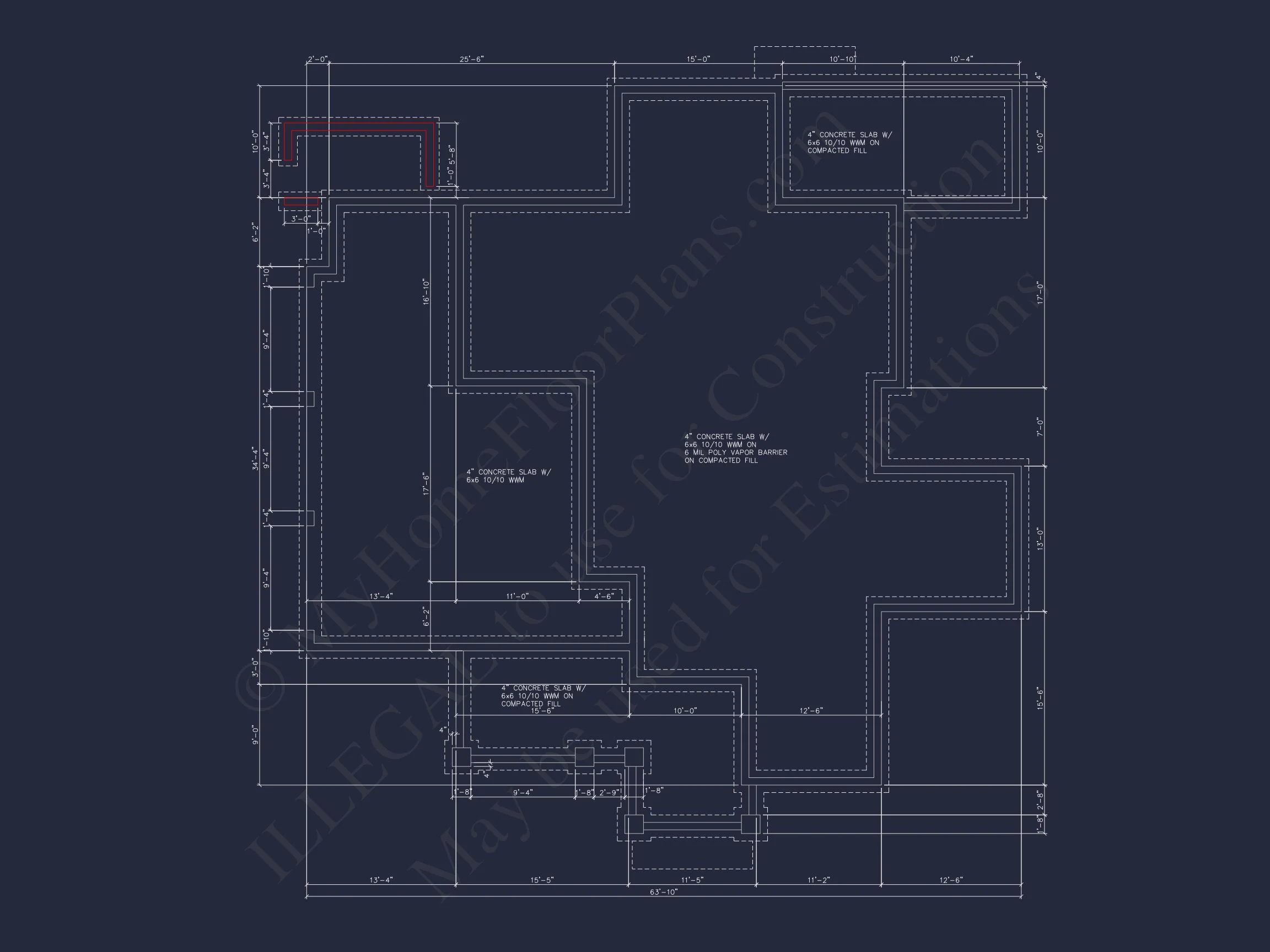 Craftsman house Floor Plan with 4 Bedrooms and 3 Garage Bays