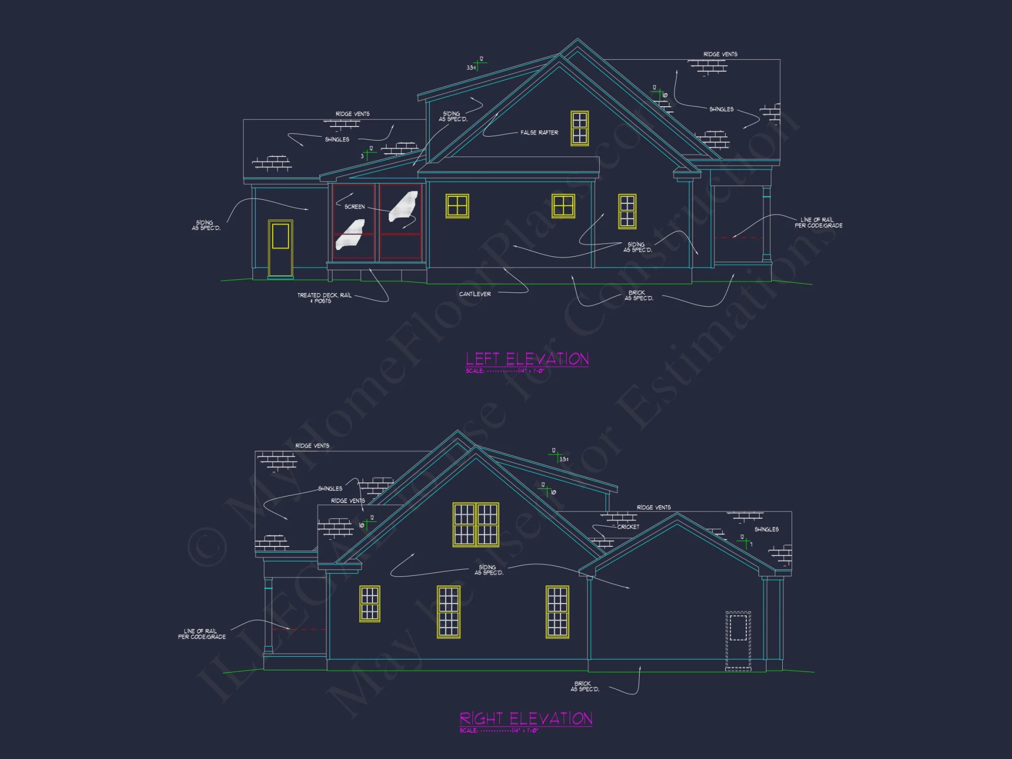 Elegant house Plan with 4 Bedrooms, CAD Design & Spacious Blueprint