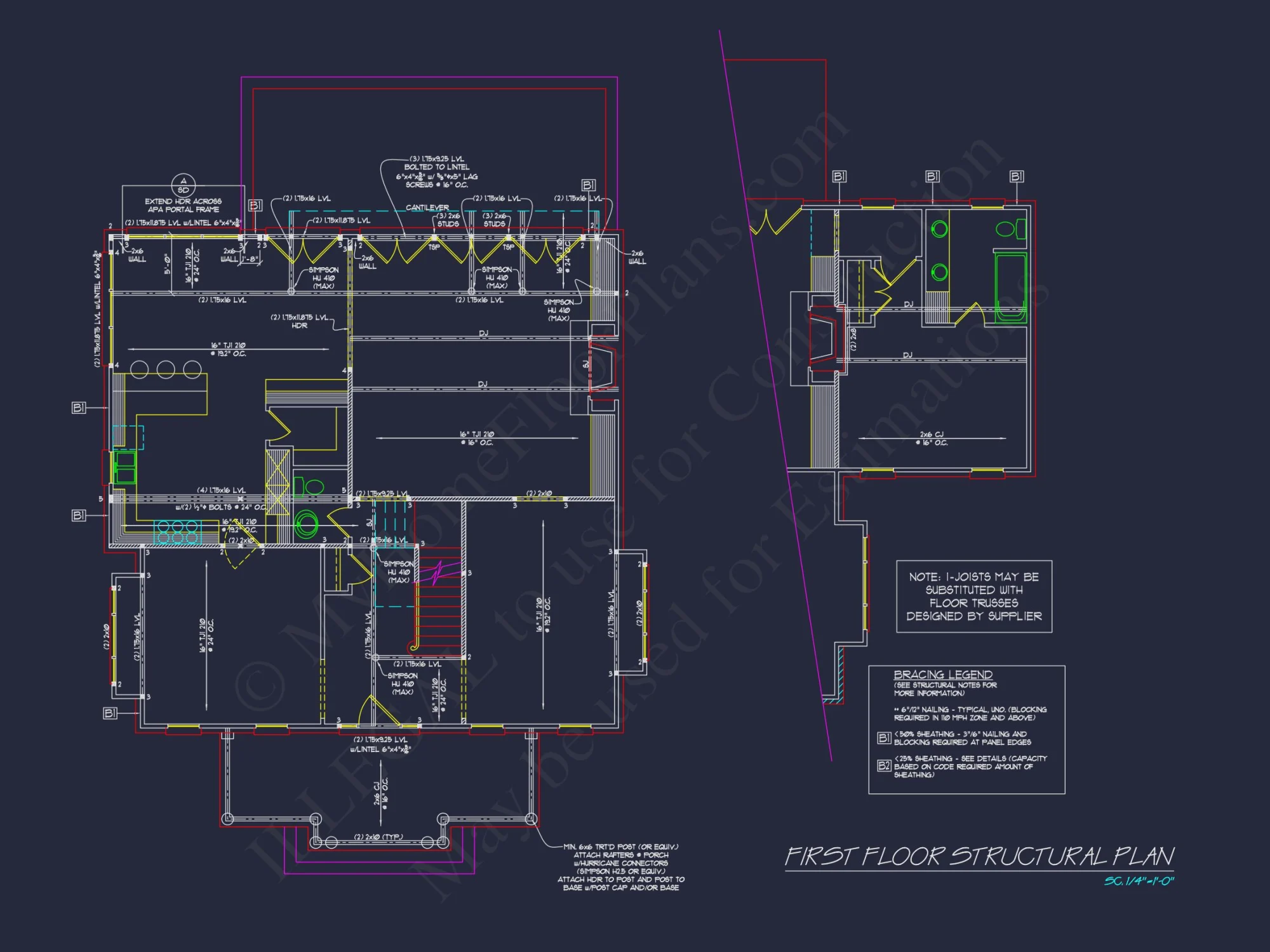 Colonial house Plan with Detailed Blueprint and CAD Designs