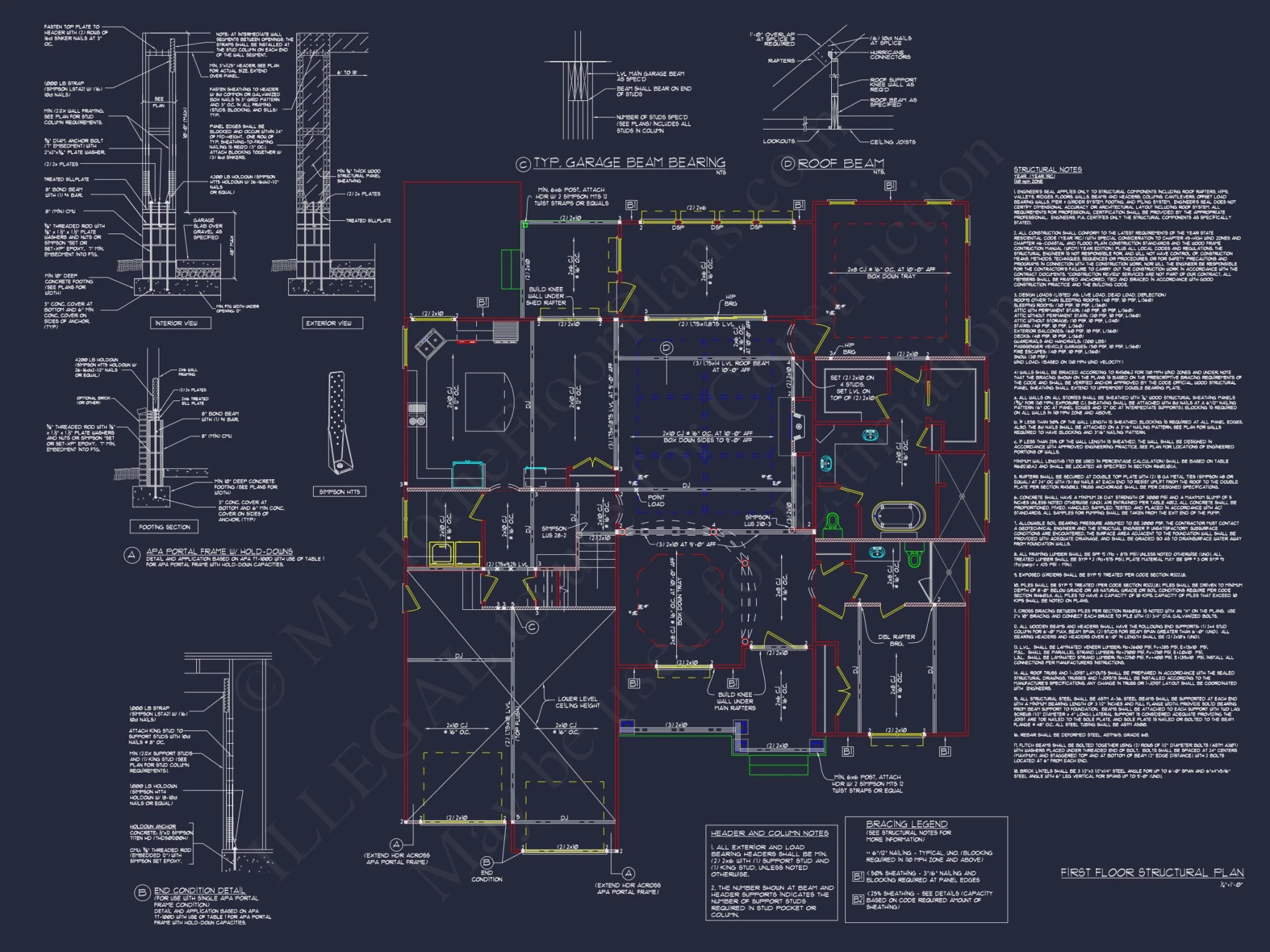 Modern house Plan with 2 Floors & CAD Design for 5 Bedrooms