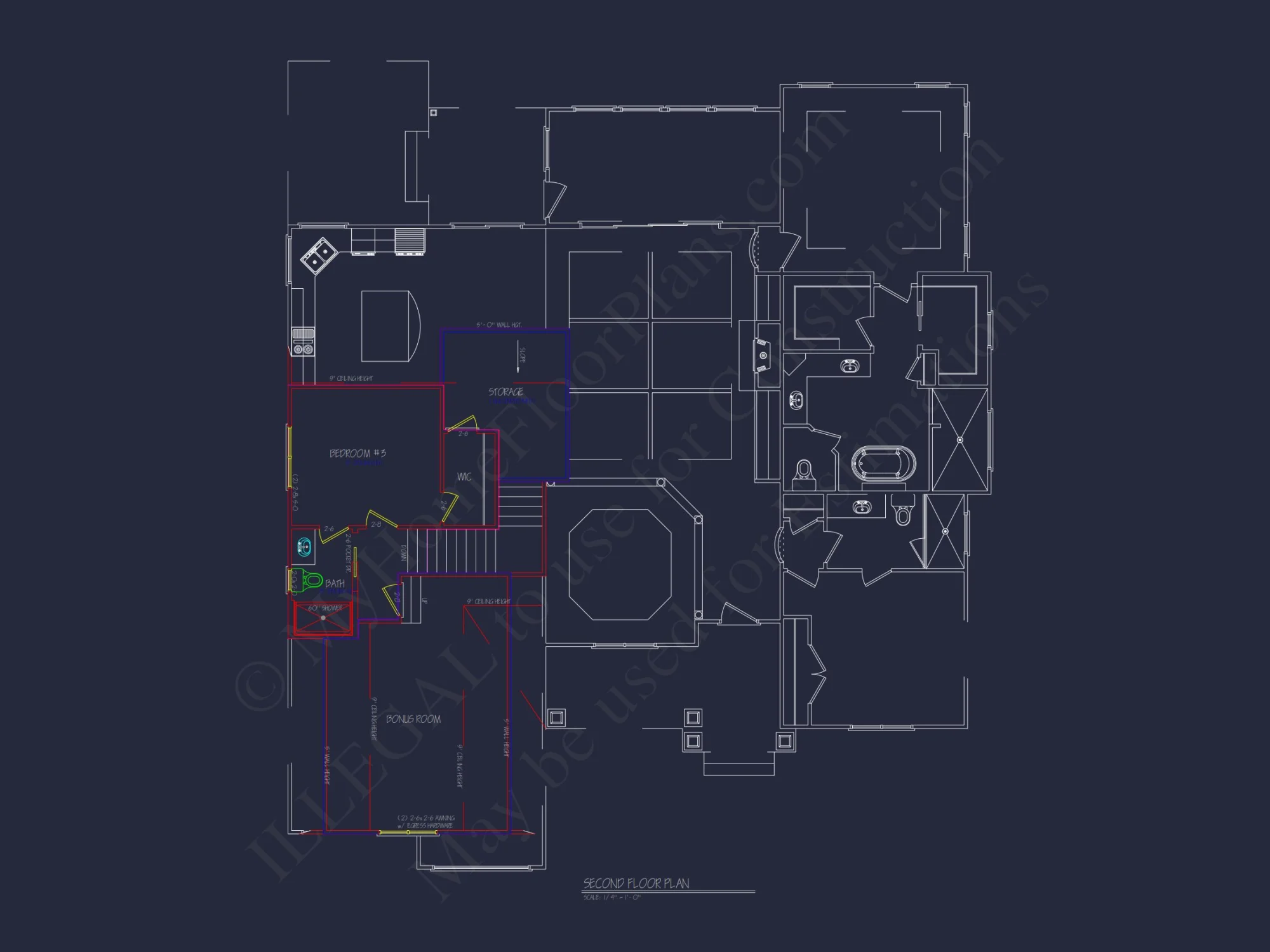 Modern house Plan with 2 Floors & CAD Design for 5 Bedrooms