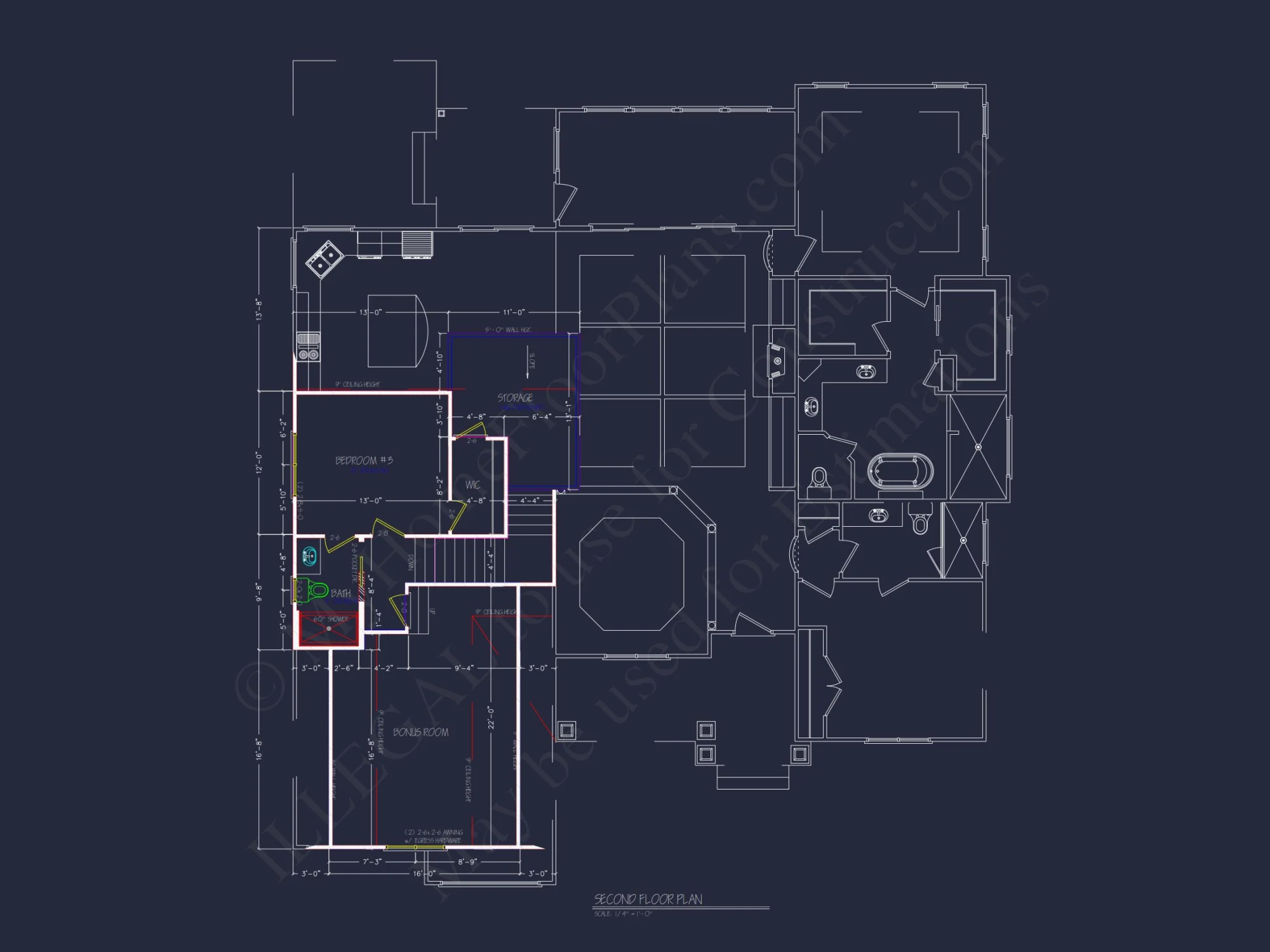 Modern house Plan with 2 Floors & CAD Design for 5 Bedrooms
