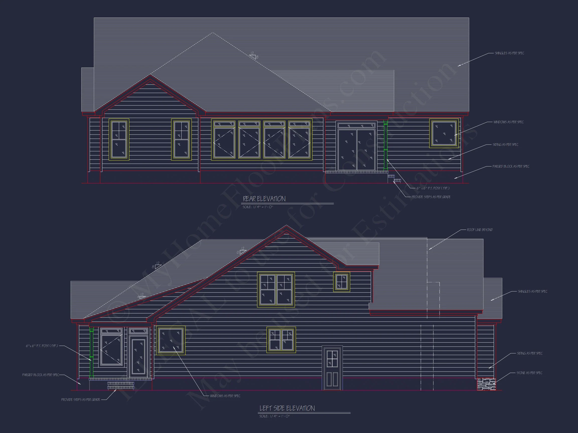 Modern house Plan with 2 Floors & CAD Design for 5 Bedrooms
