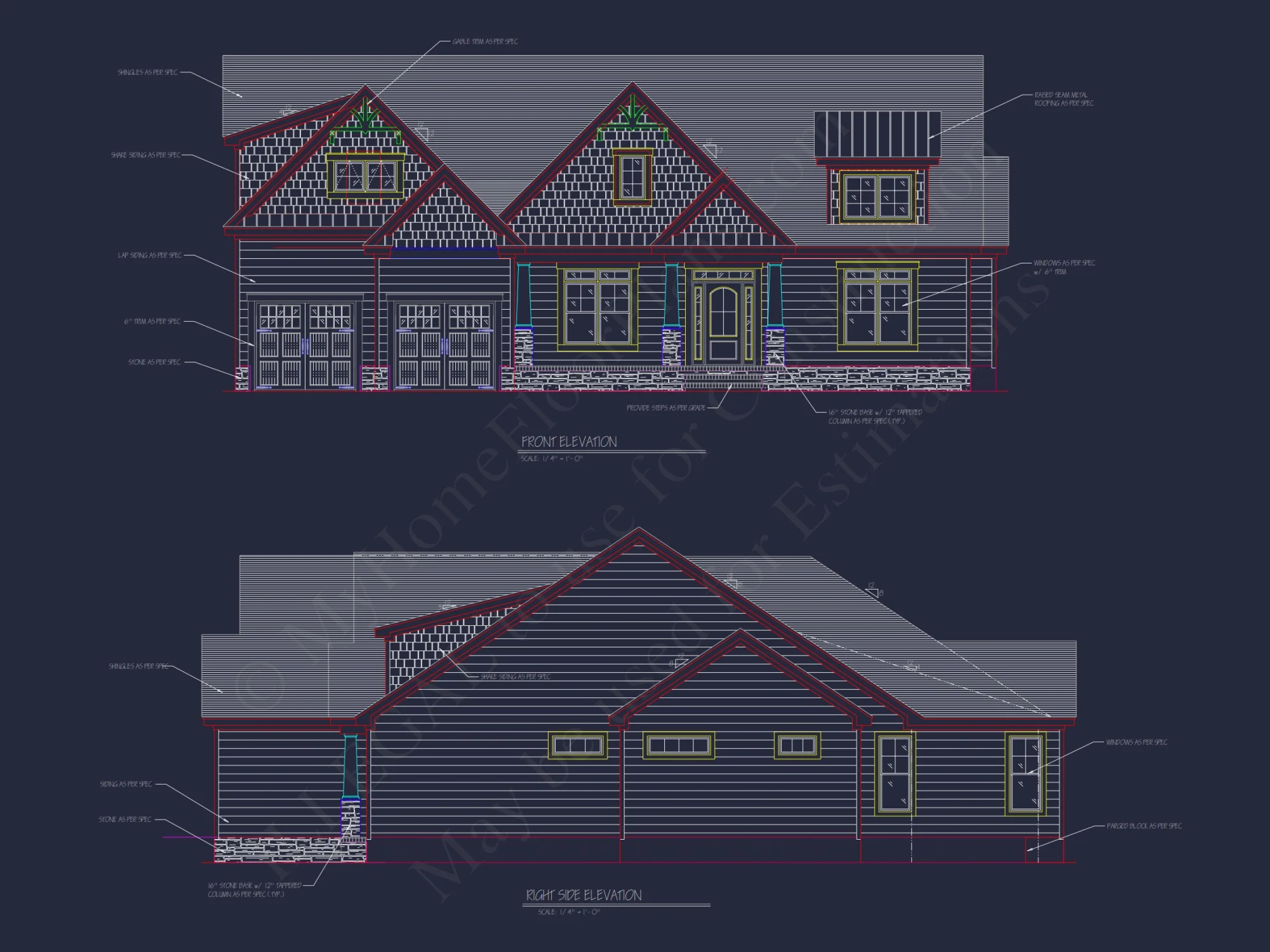 Modern house Plan with 2 Floors & CAD Design for 5 Bedrooms
