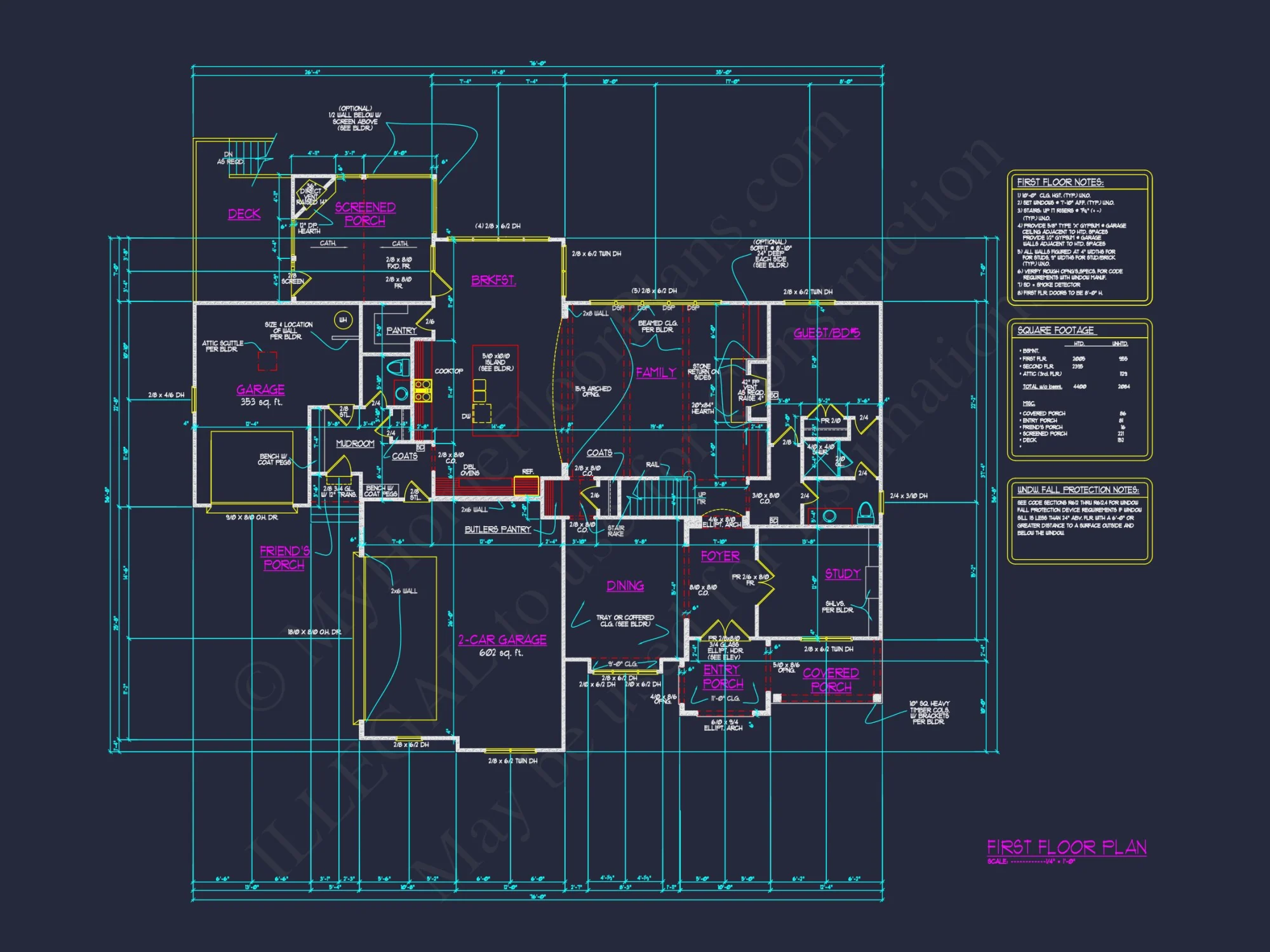 Classic house Floor Plan with Architectural Designs & Features