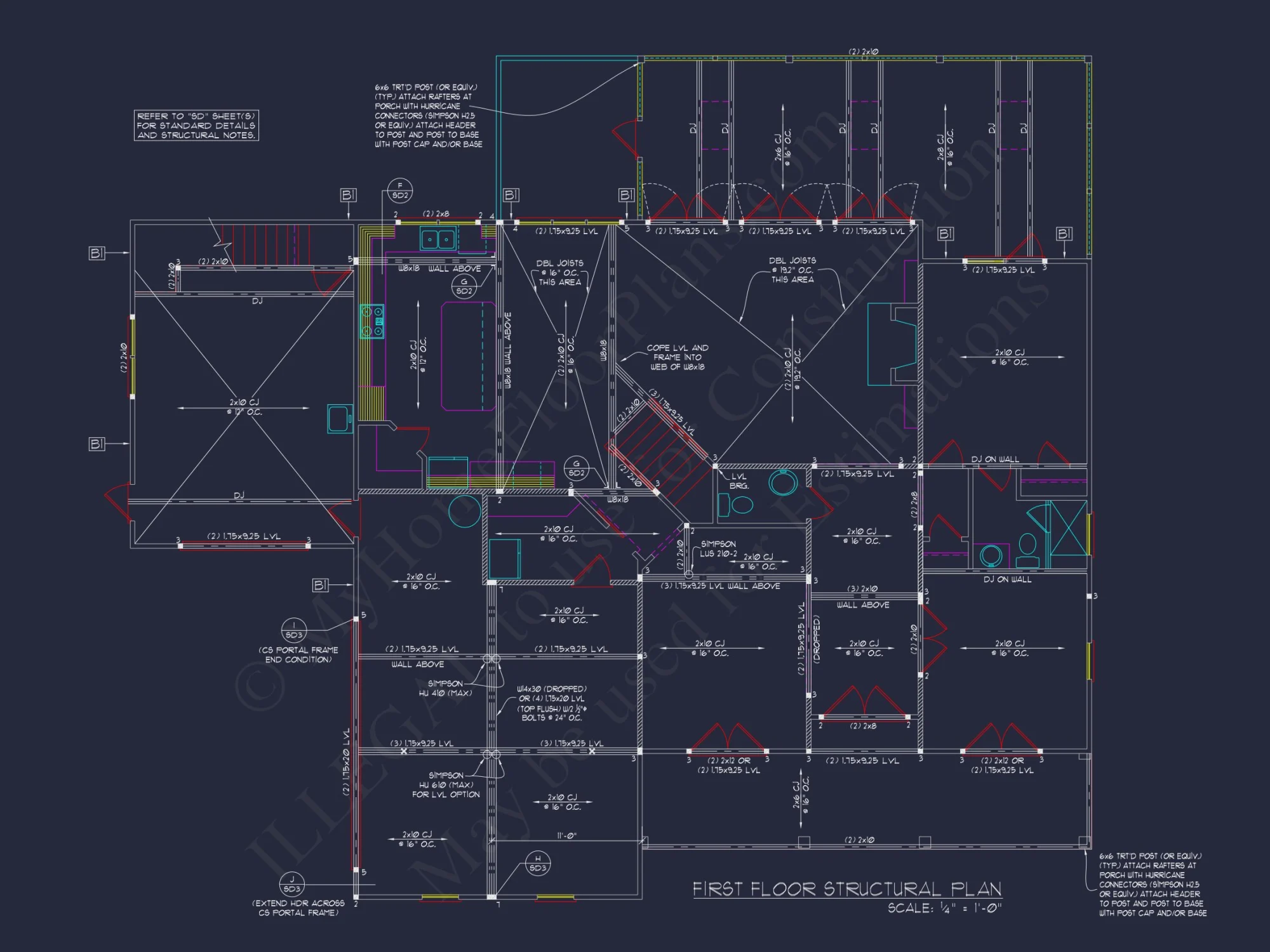 Spacious Colonial Farmhouse house Plan with CAD Designs