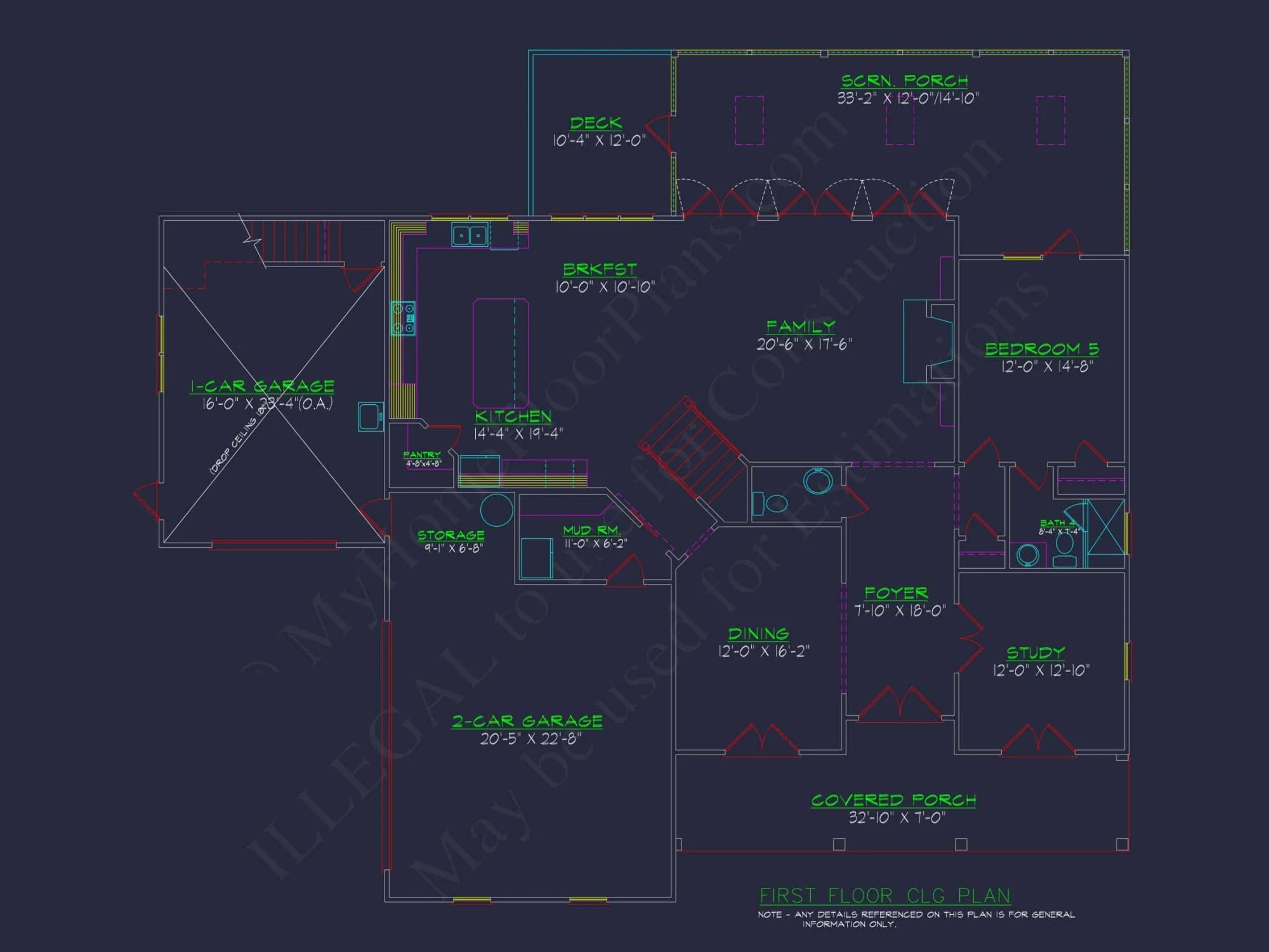 Spacious Colonial Farmhouse house Plan with CAD Designs