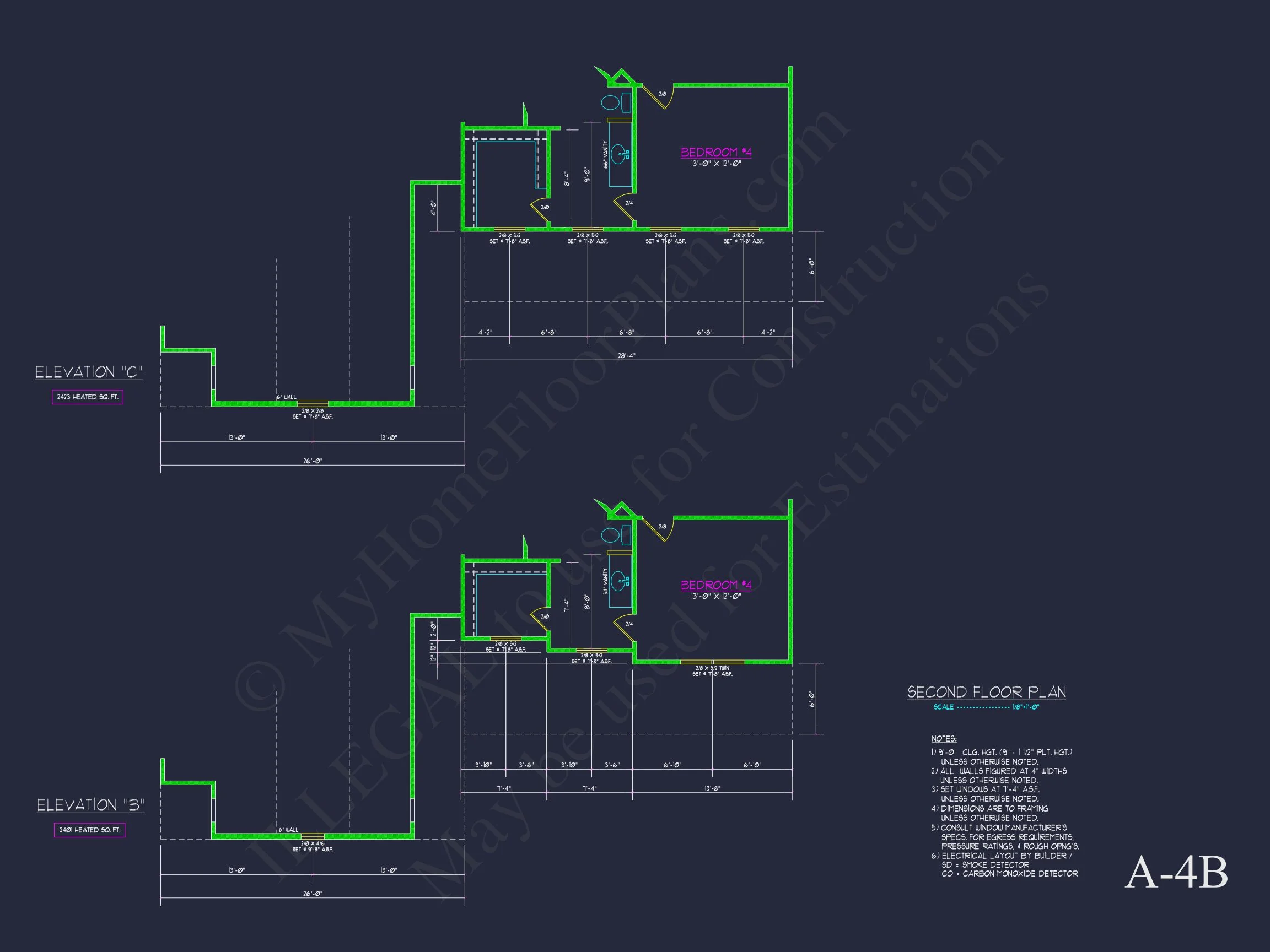 Traditional Colonial house Plan with Detailed CAD Designs