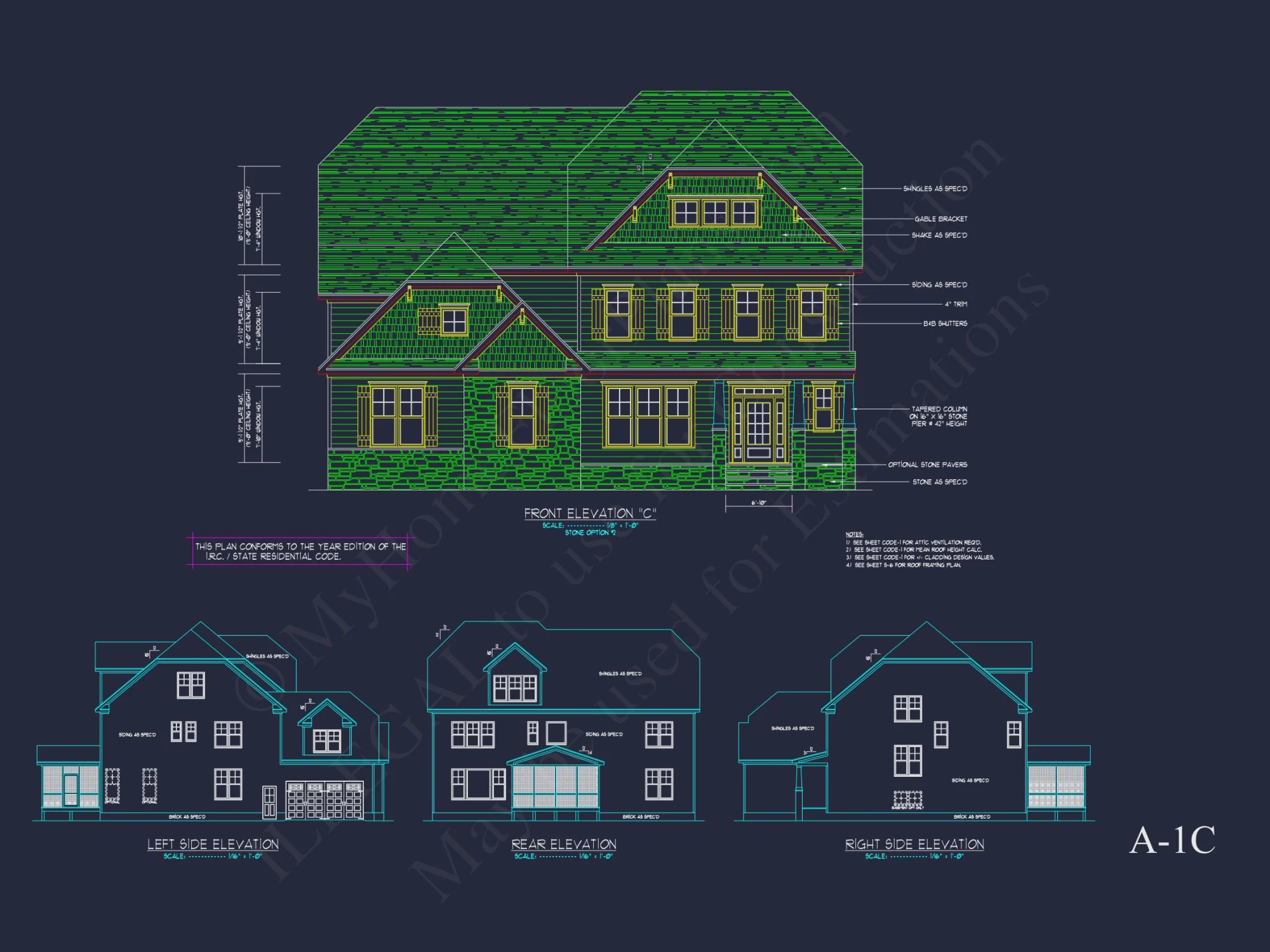 Traditional Colonial house Plan with Detailed CAD Designs