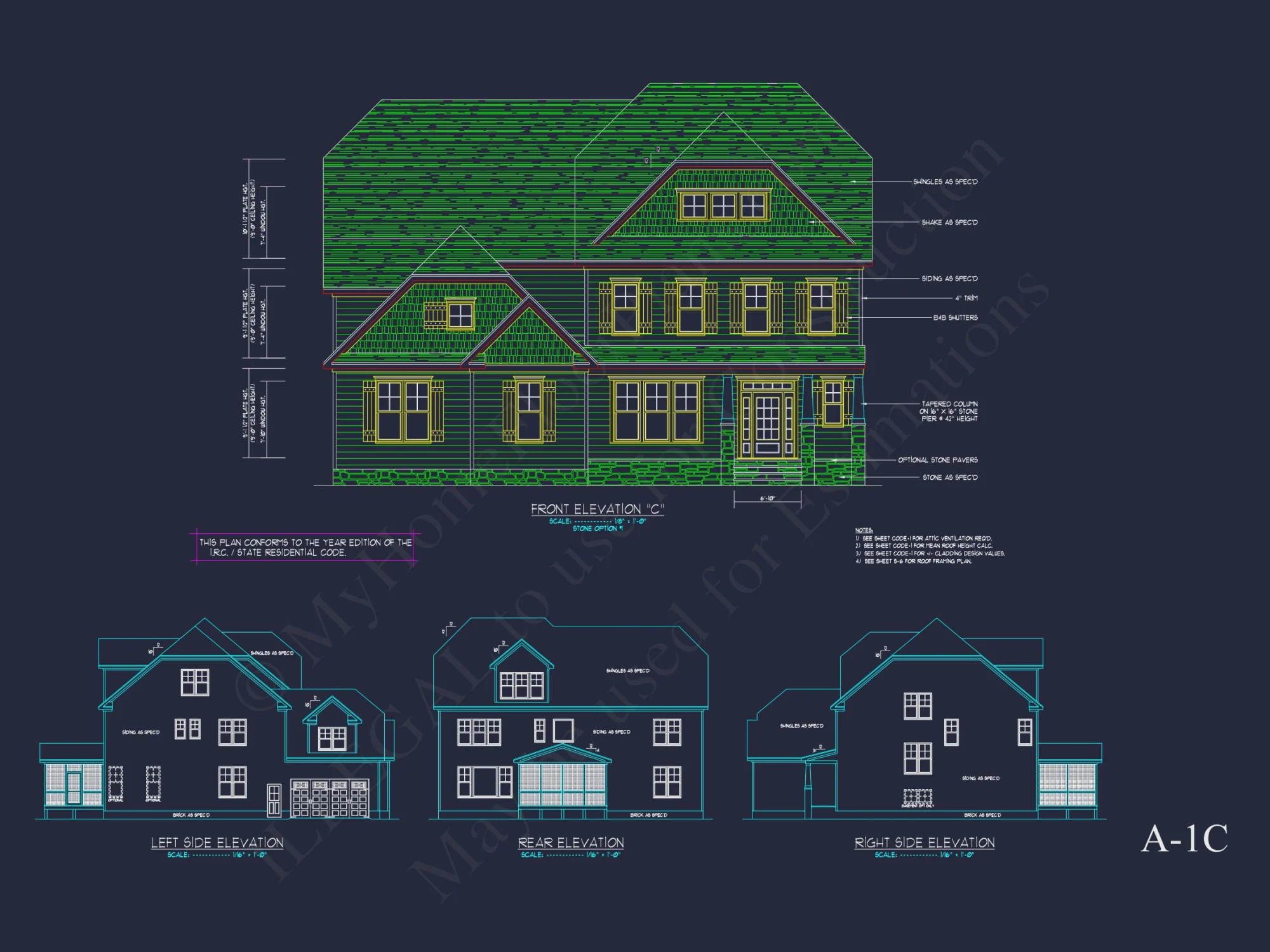 Traditional Colonial house Plan with Detailed CAD Designs