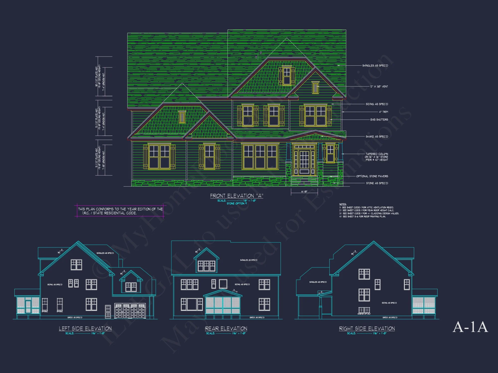 Traditional Colonial house Plan with Detailed CAD Designs