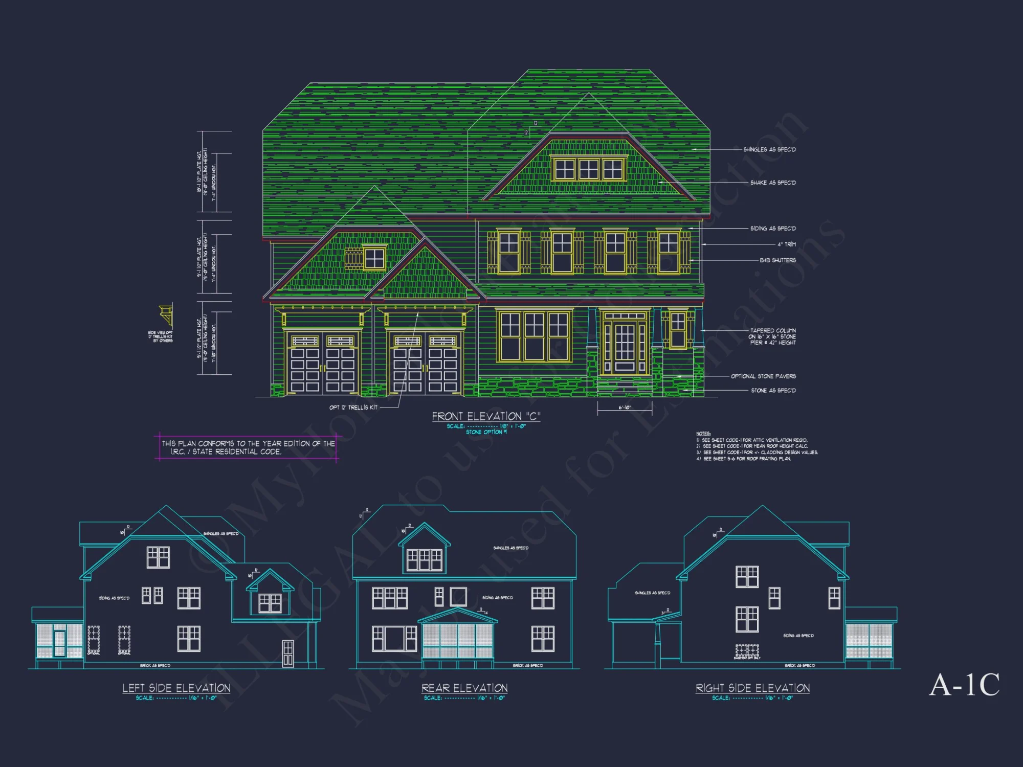 Traditional Colonial house Plan with Detailed CAD Designs
