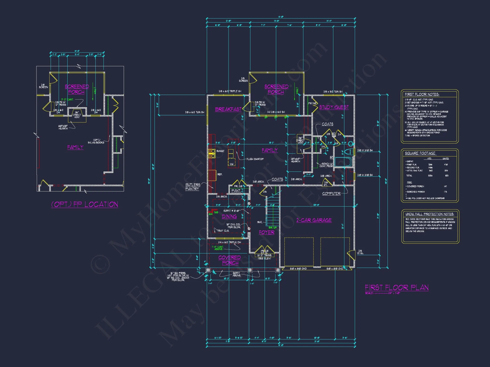 Modern house Floor Plan with CAD Designs & Blueprint Features