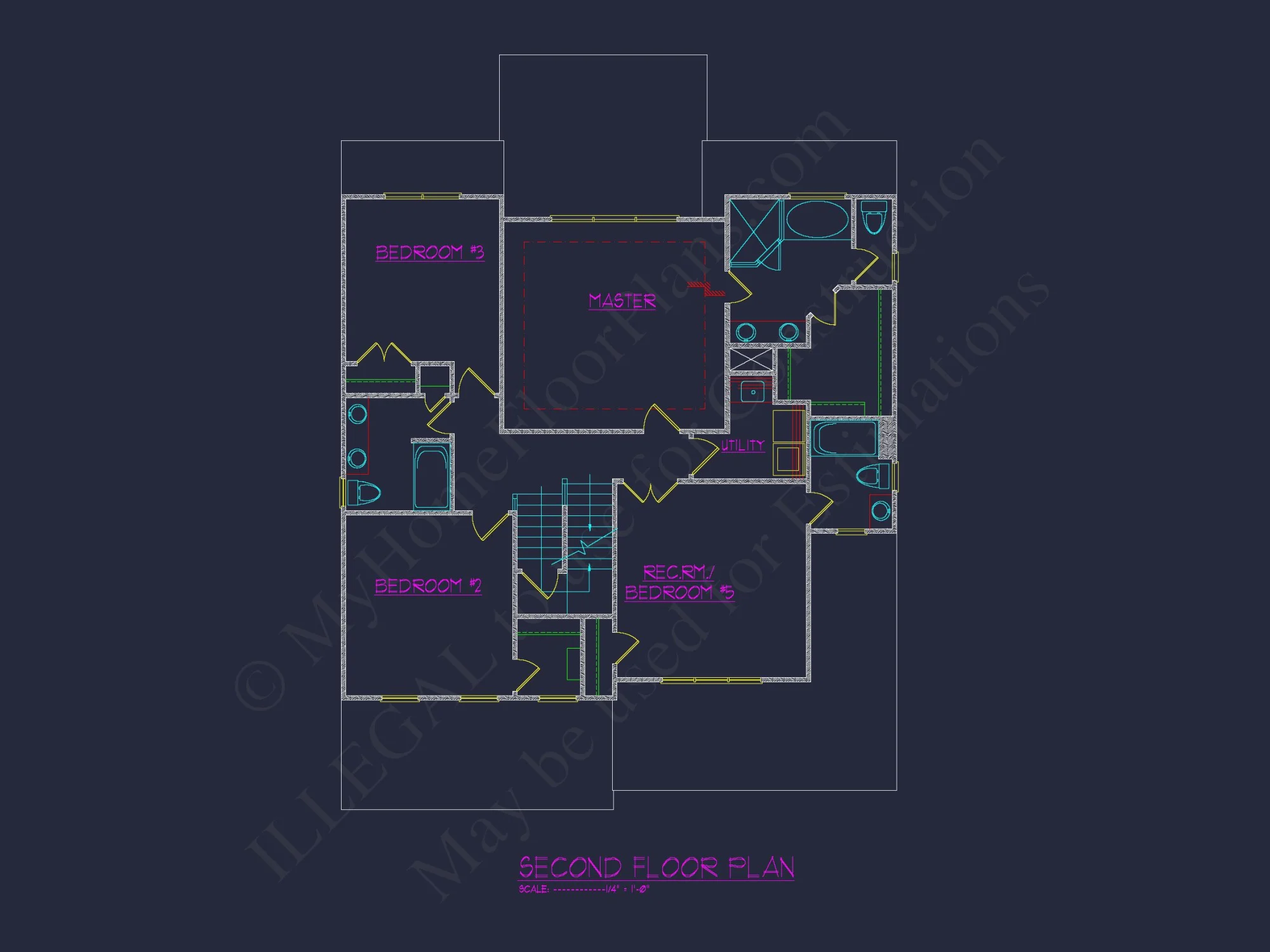 Modern house Floor Plan with CAD Designs & Blueprint Features