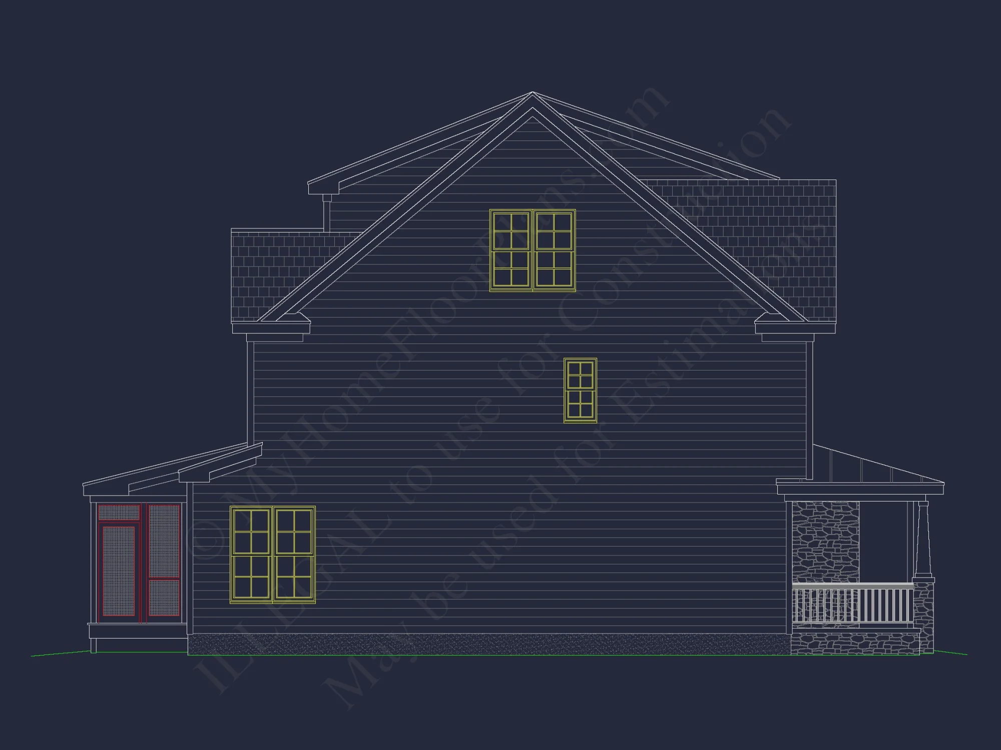 Modern house Floor Plan with CAD Designs & Blueprint Features