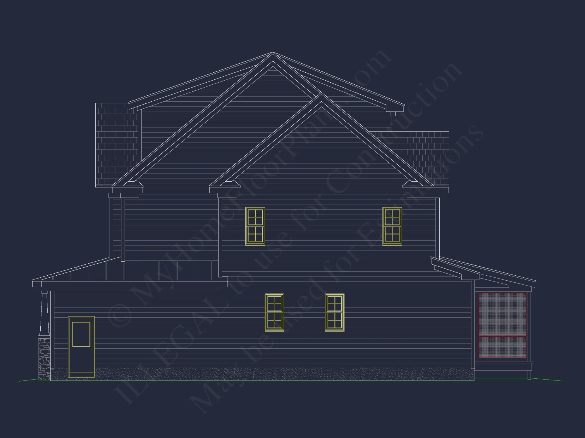 Modern house Floor Plan with CAD Designs & Blueprint Features