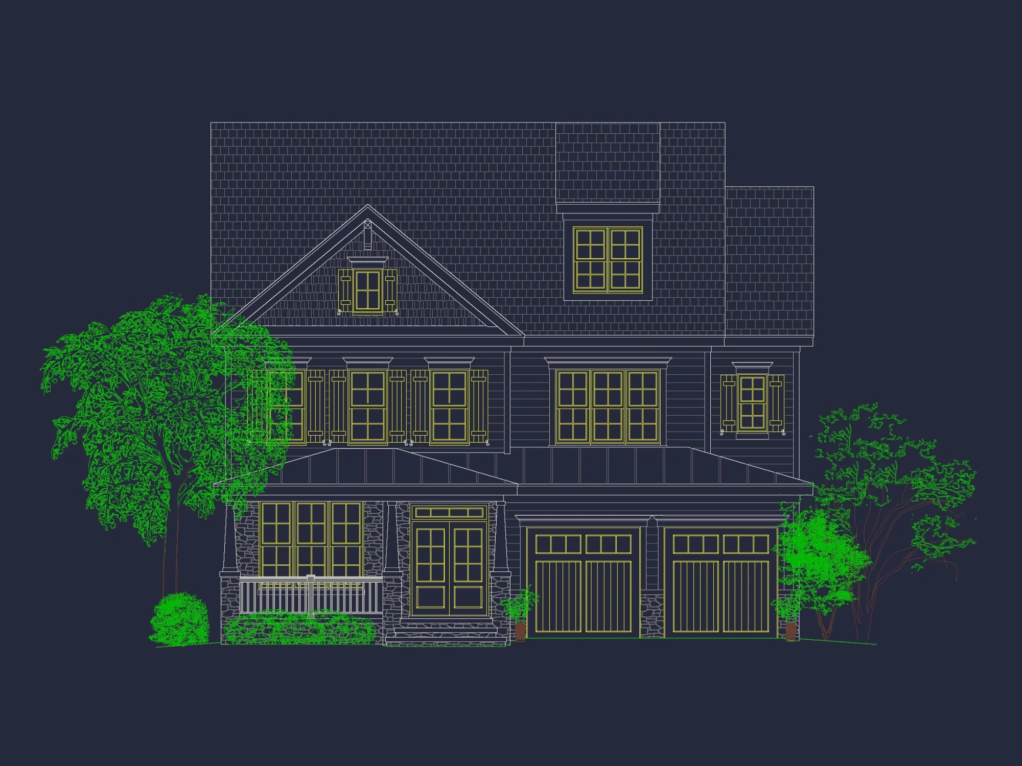 Modern house Floor Plan with CAD Designs & Blueprint Features