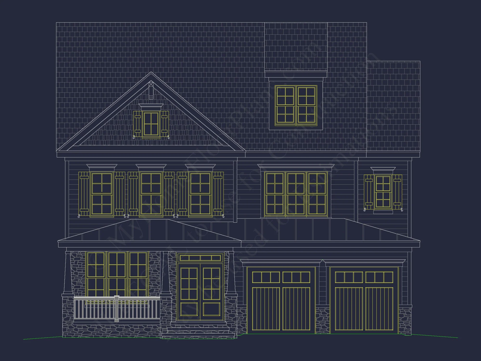 Modern house Floor Plan with CAD Designs & Blueprint Features