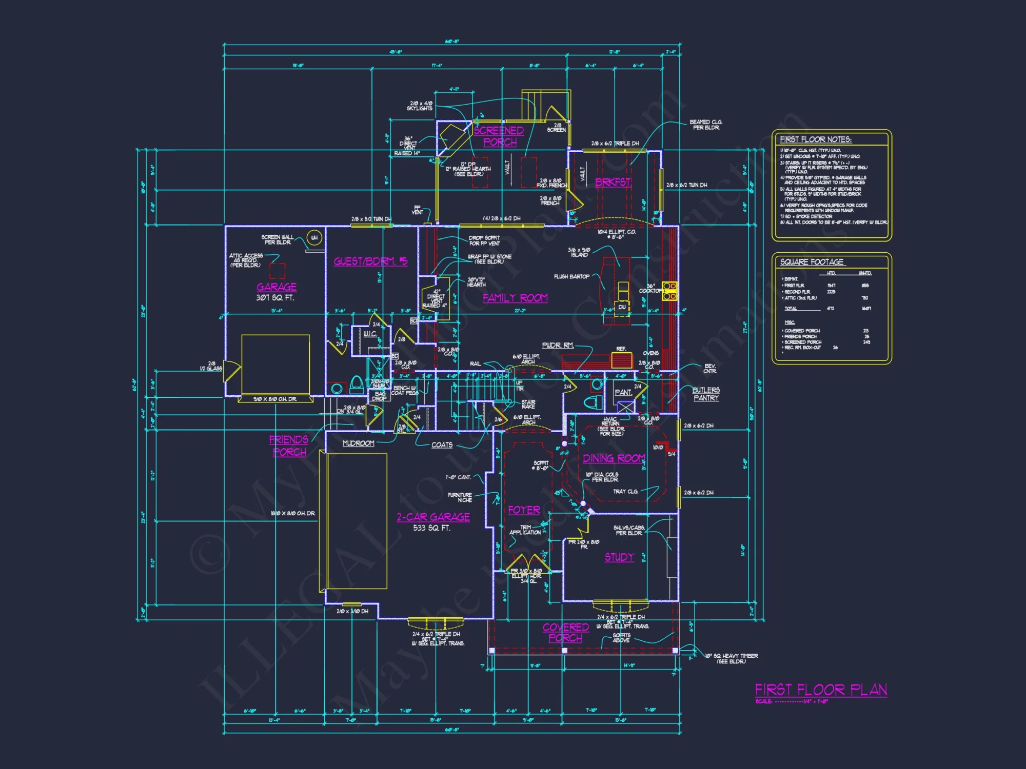 Luxurious house Plan with Detailed Blueprint & Floor Designs