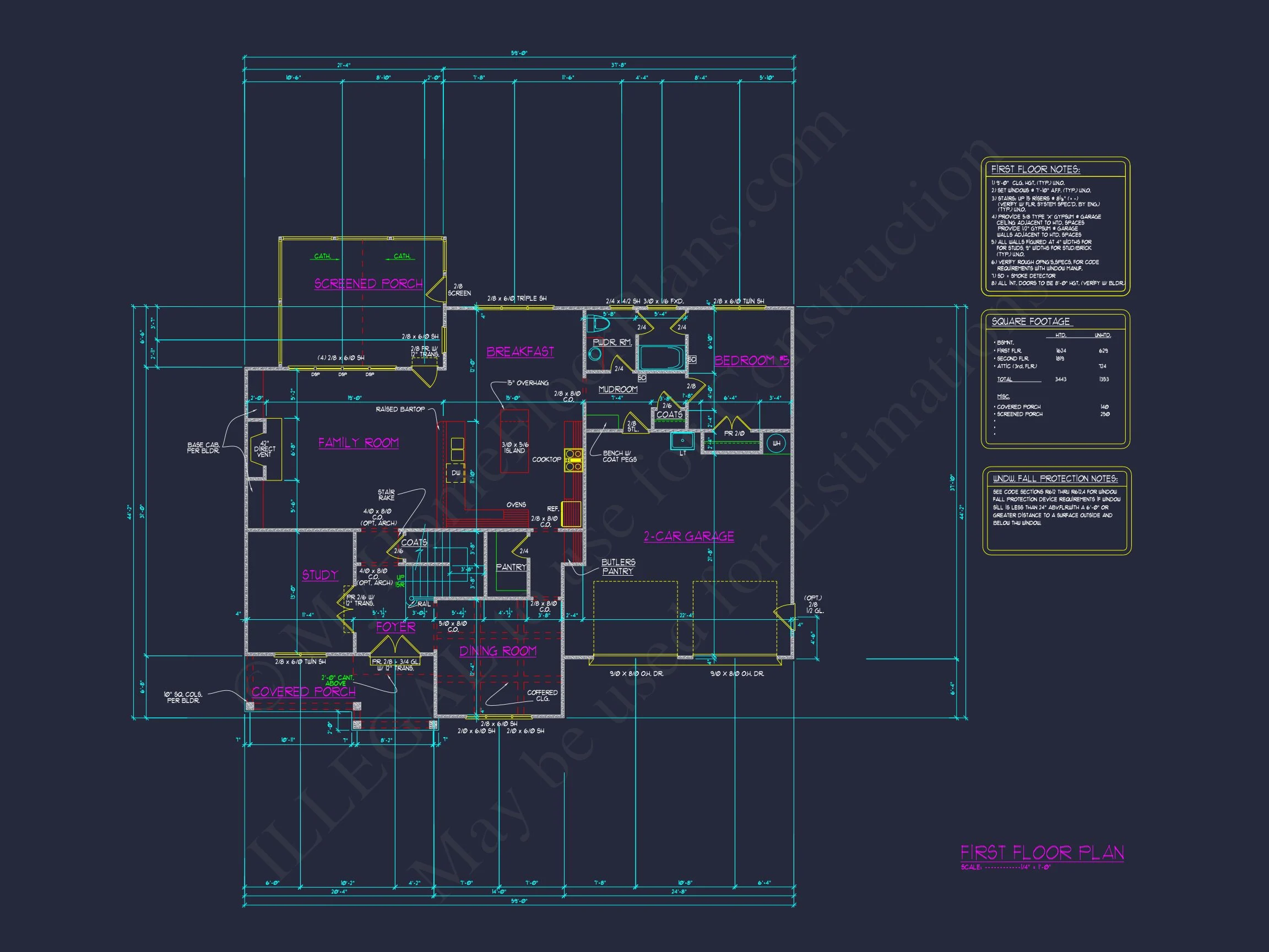 13-1423 HOUSE PLAN - Traditional House Plan with CAD Designs and 2-Story Layout 6 Traditional house Plan with CAD Designs and 2-Story Layout