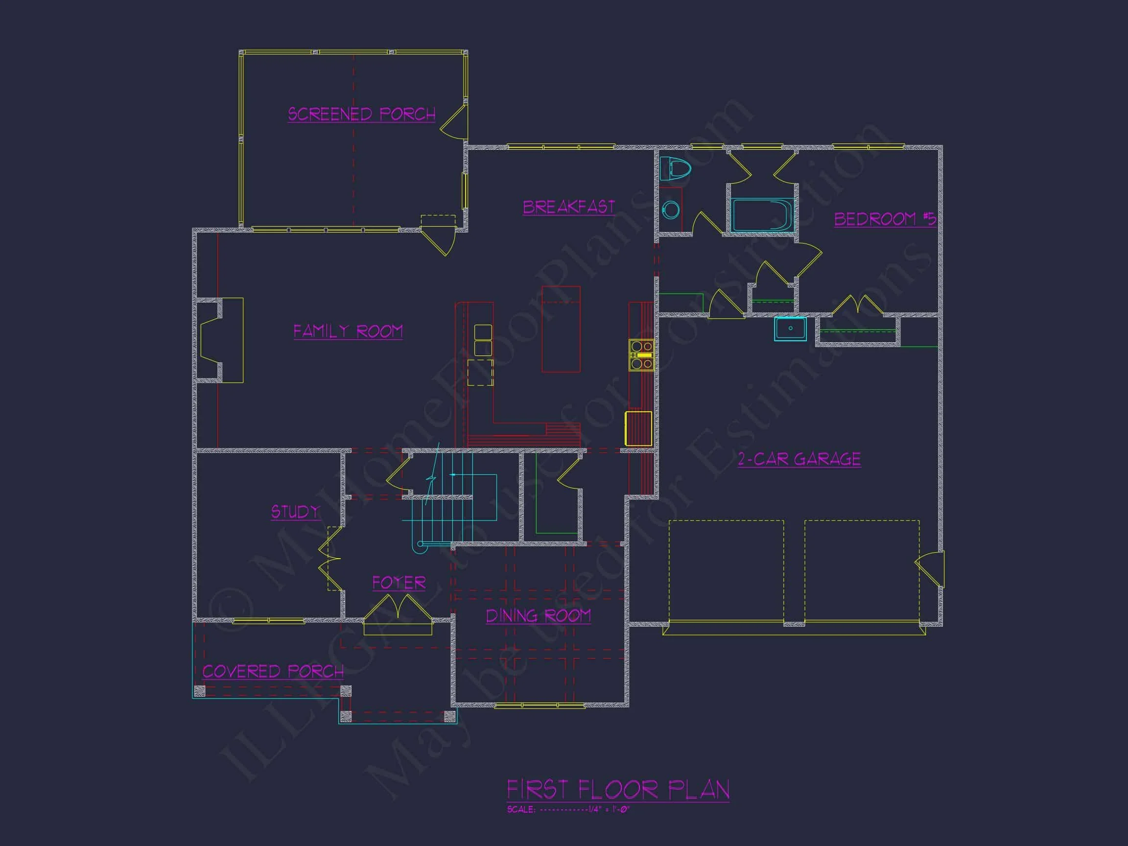 13-1423 HOUSE PLAN - Traditional House Plan with CAD Designs and 2-Story Layout 4 Traditional house Plan with CAD Designs and 2-Story Layout