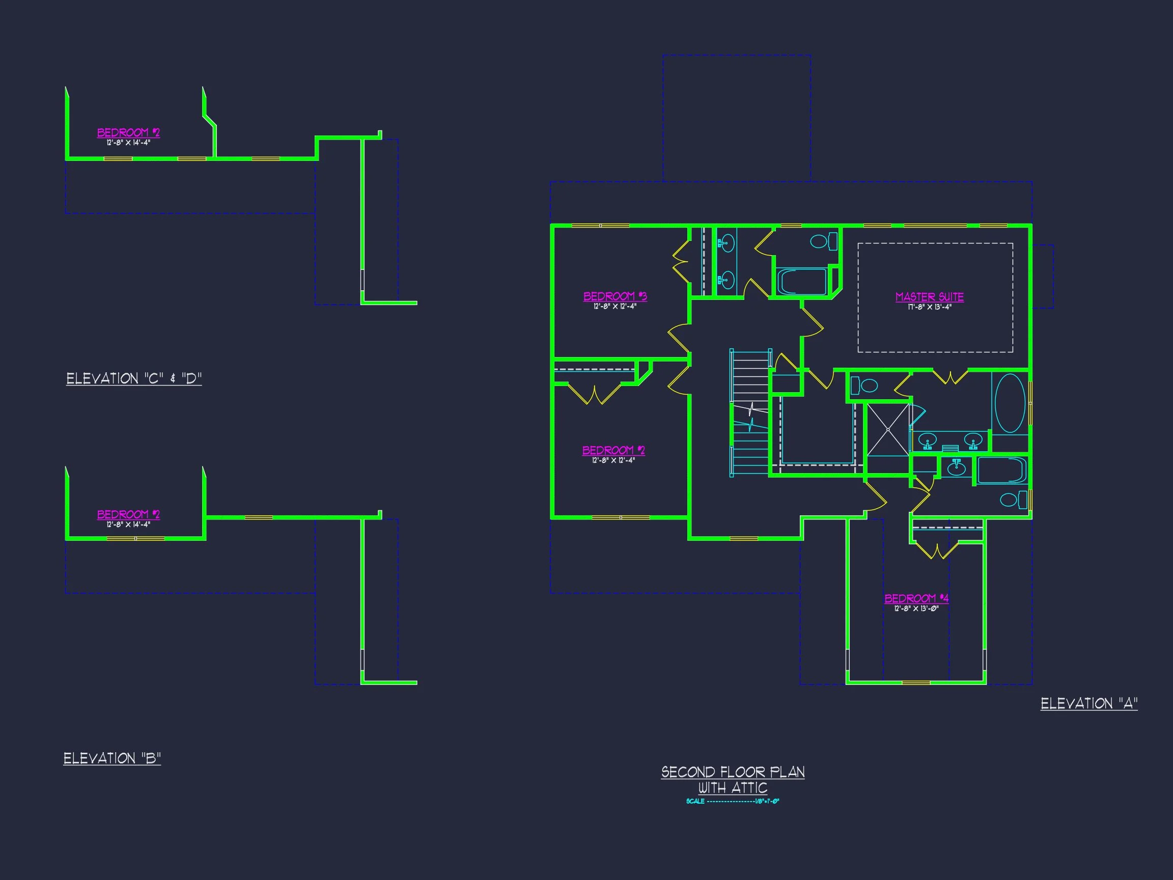 13-1317 HOUSE PLAN - Craftsman House Design with 2-Story Plan and CAD Blueprints 15 Craftsman house Design with 2-Story Plan and CAD Blueprints