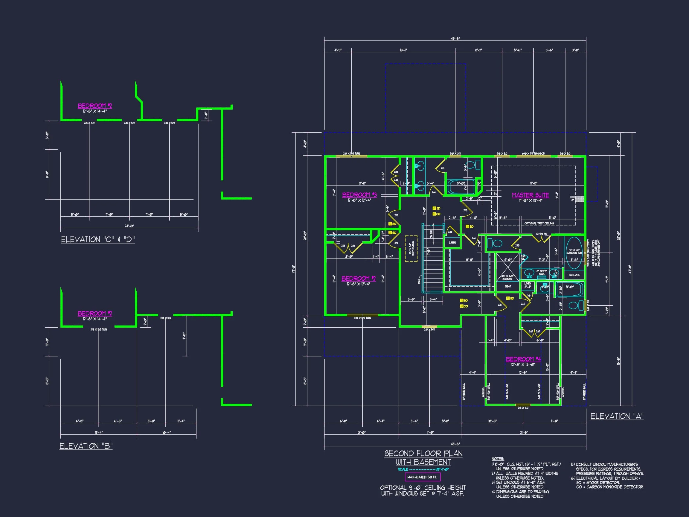 13-1317 HOUSE PLAN - Craftsman House Design with 2-Story Plan and CAD Blueprints 14 Craftsman house Design with 2-Story Plan and CAD Blueprints