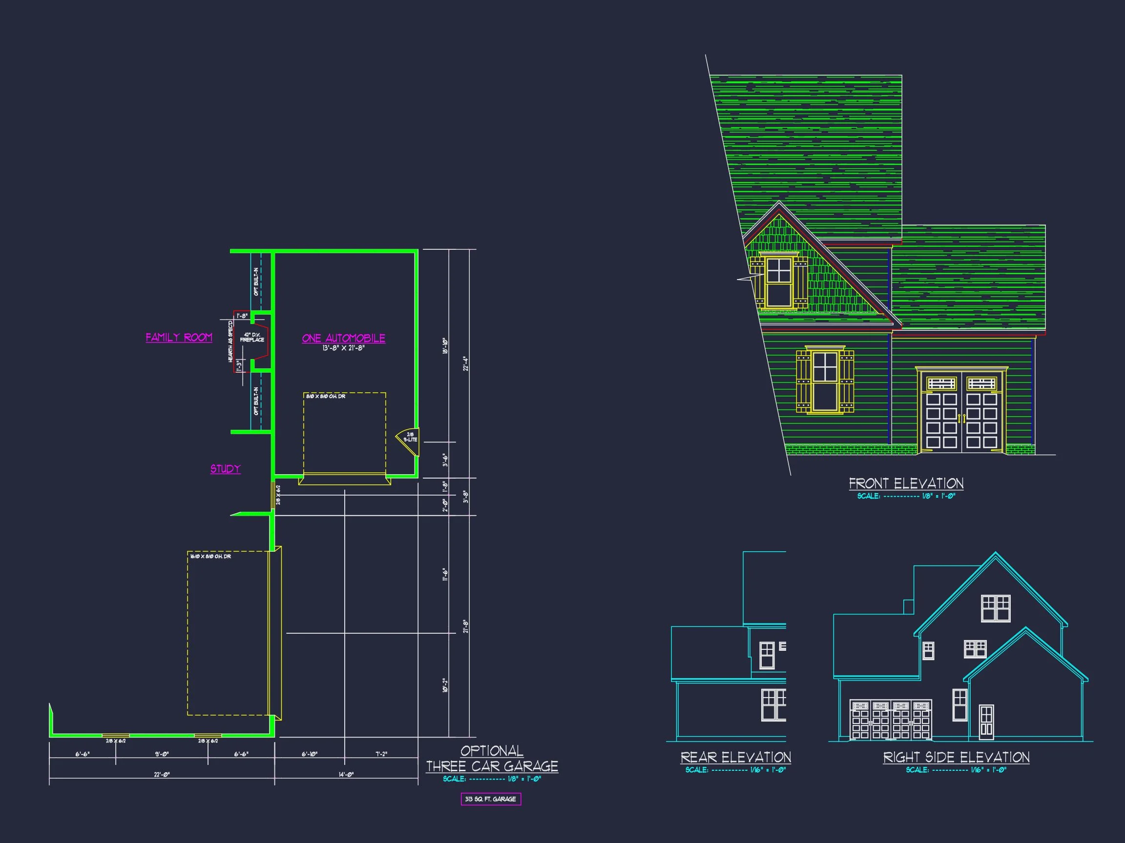 13-1317 HOUSE PLAN - Craftsman House Design with 2-Story Plan and CAD Blueprints 11 Craftsman house Design with 2-Story Plan and CAD Blueprints