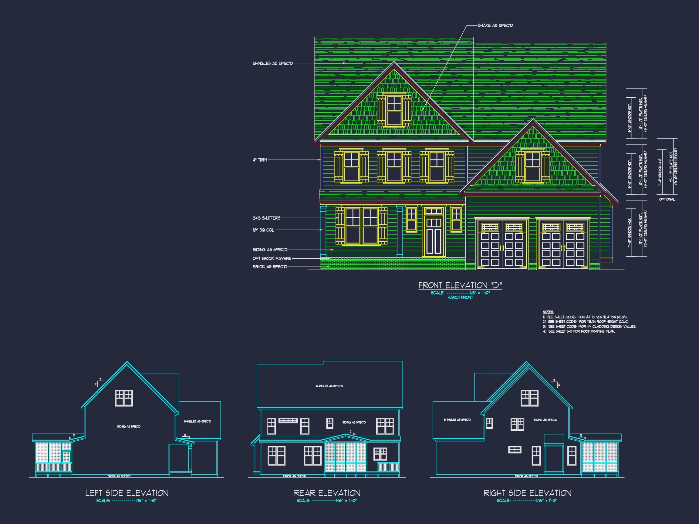 13-1317 HOUSE PLAN - Craftsman House Design with 2-Story Plan and CAD Blueprints 6 Craftsman house Design with 2-Story Plan and CAD Blueprints