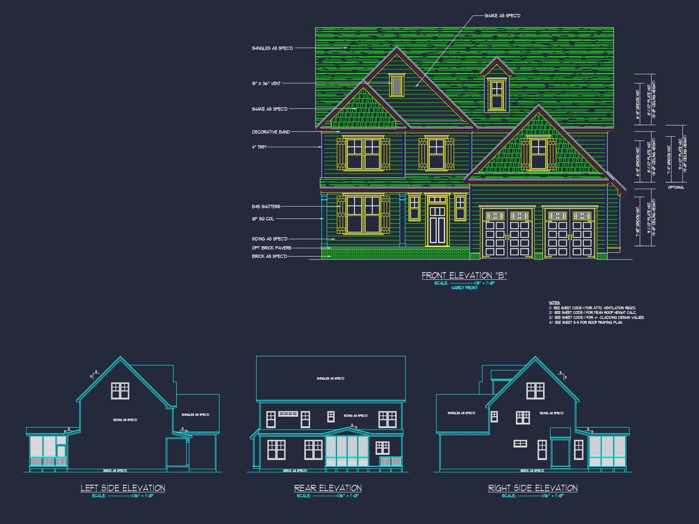 13-1317 HOUSE PLAN - Craftsman House Design with 2-Story Plan and CAD Blueprints 4 Craftsman house Design with 2-Story Plan and CAD Blueprints