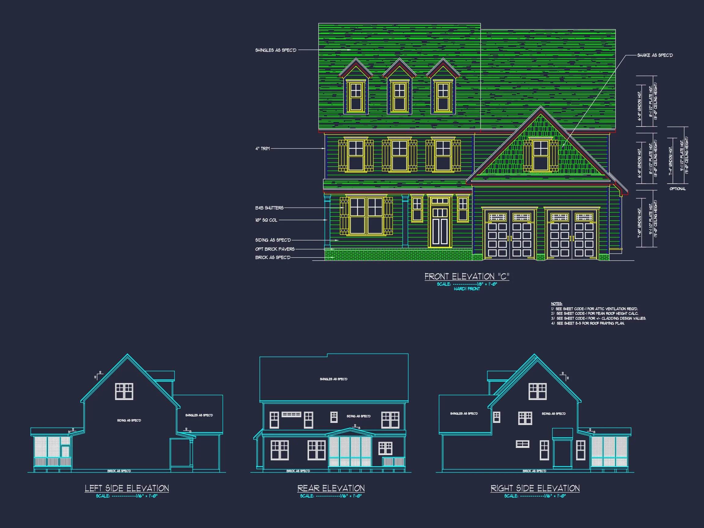 13-1317 HOUSE PLAN - Craftsman House Design with 2-Story Plan and CAD Blueprints 5 Craftsman house Design with 2-Story Plan and CAD Blueprints