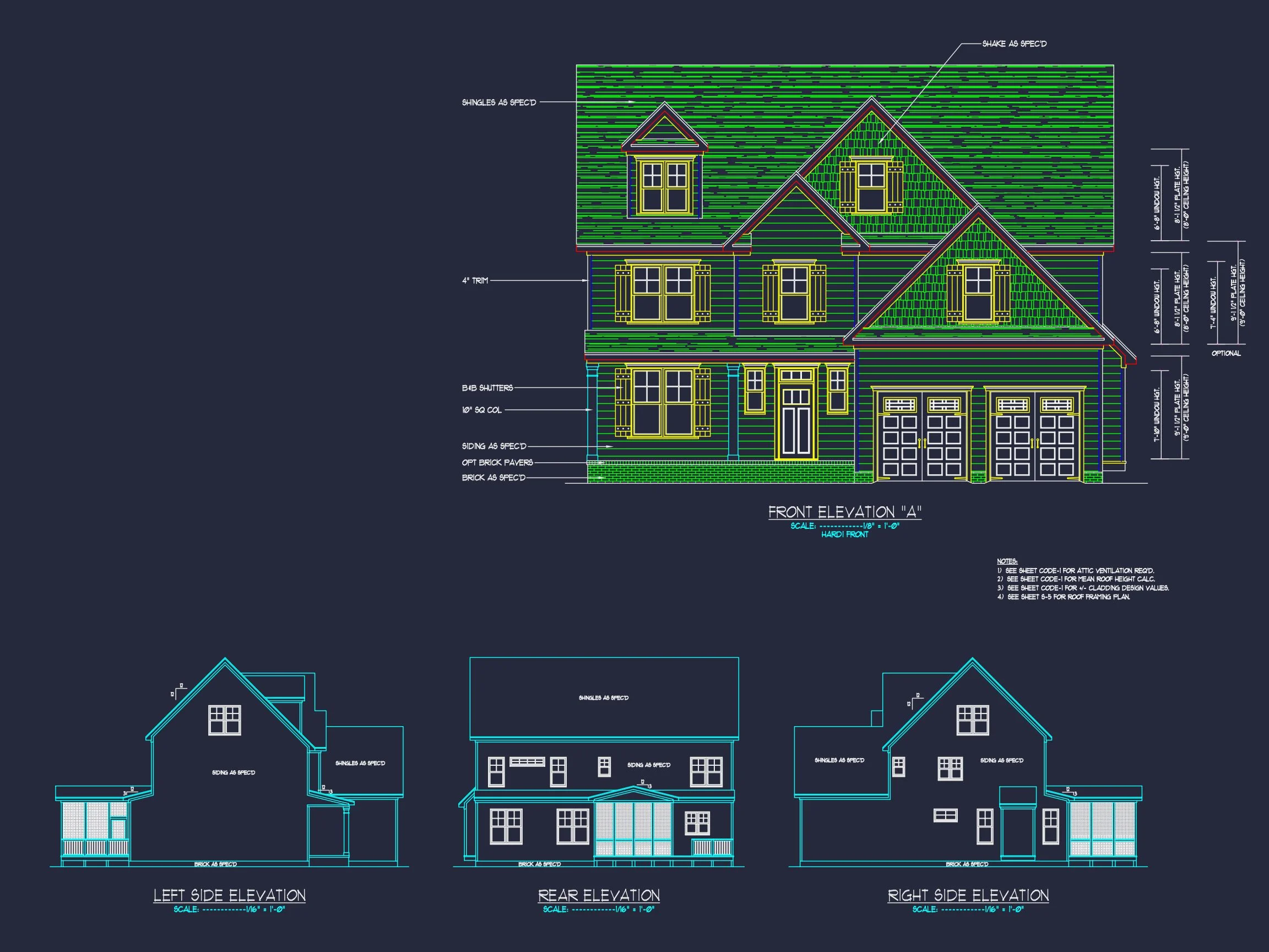 13-1317 HOUSE PLAN - Craftsman House Design with 2-Story Plan and CAD Blueprints 3 Craftsman house Design with 2-Story Plan and CAD Blueprints