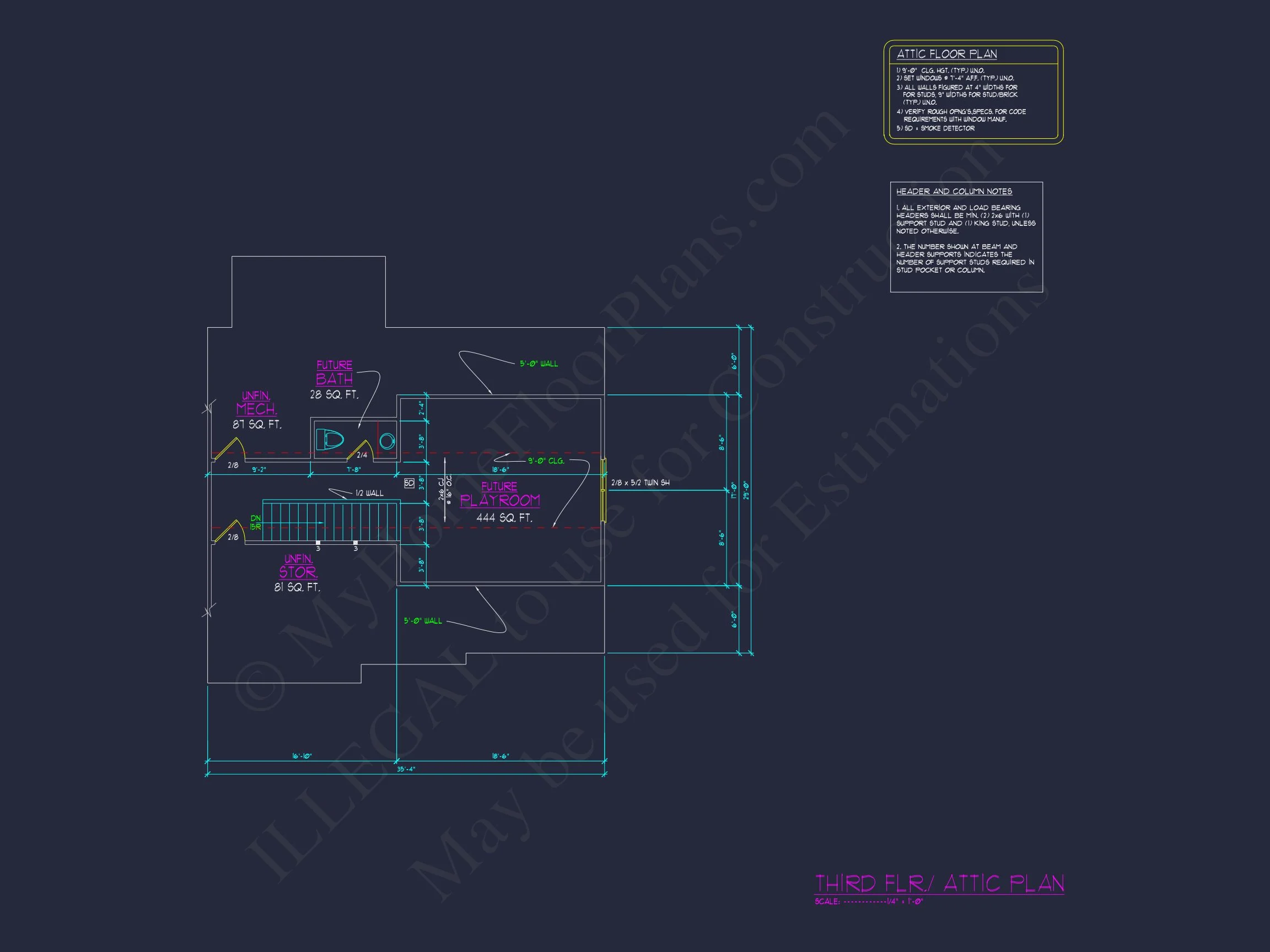 13-1294 HOUSE PLAN - Traditional CAD House Floor Plan | Blueprint Designs 8 Blueprint Designs