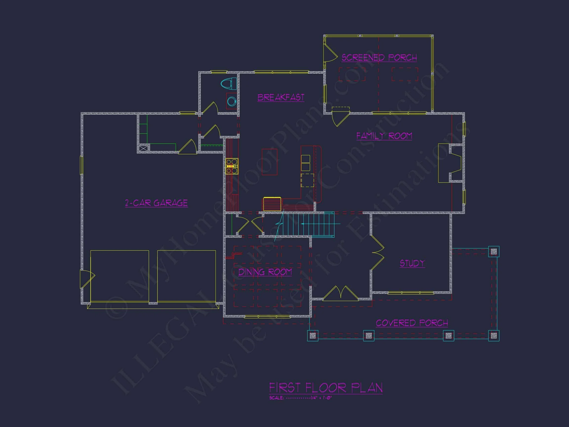 13-1294 HOUSE PLAN - Traditional CAD House Floor Plan | Blueprint Designs 4 Blueprint Designs
