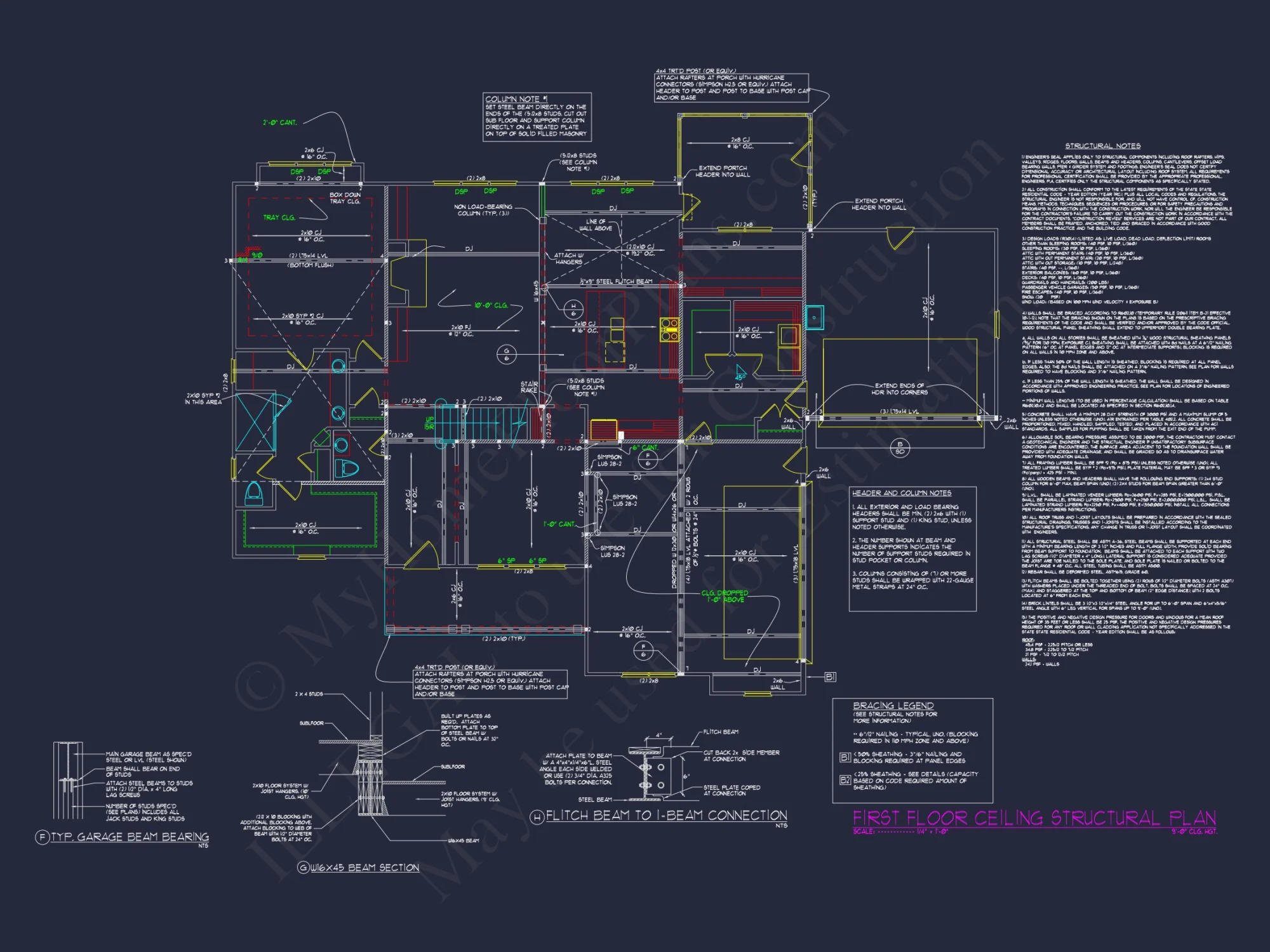 Traditional Craftsman house Plan with Vaulted Ceilings & 2 Owner Suites