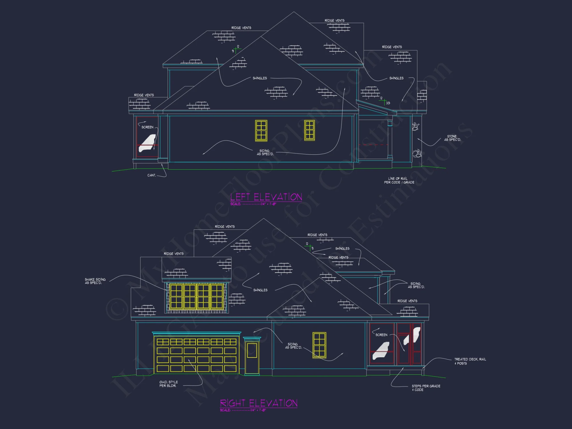Traditional Craftsman house Plan with Vaulted Ceilings & 2 Owner Suites