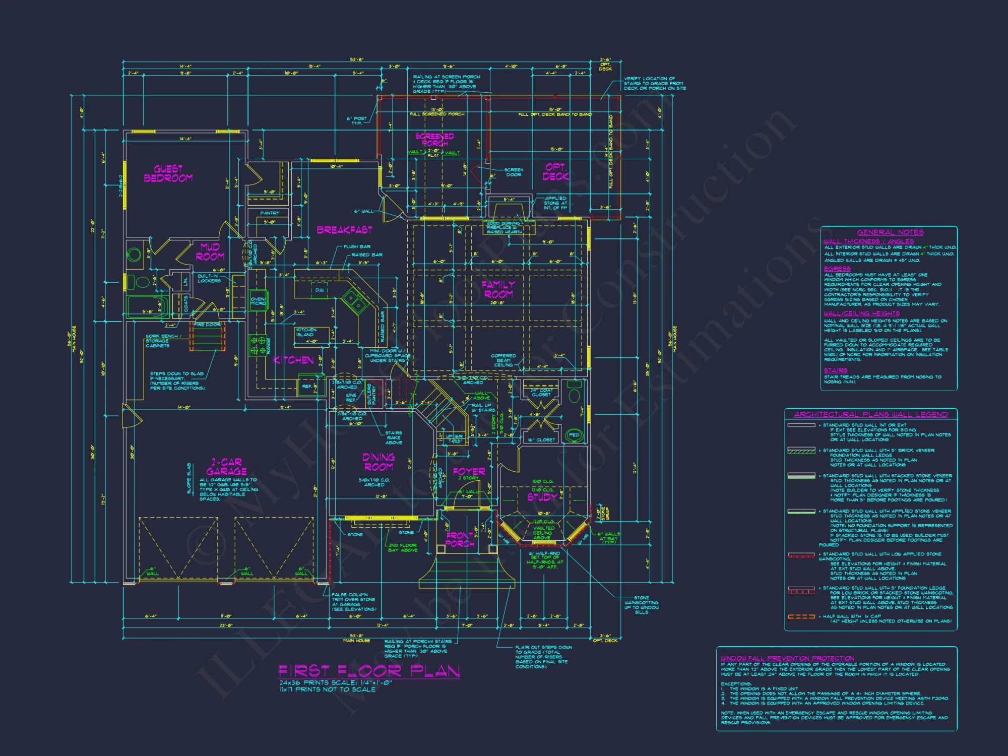Modern Suburban house Plan with 4 Beds and Open Floor Plans