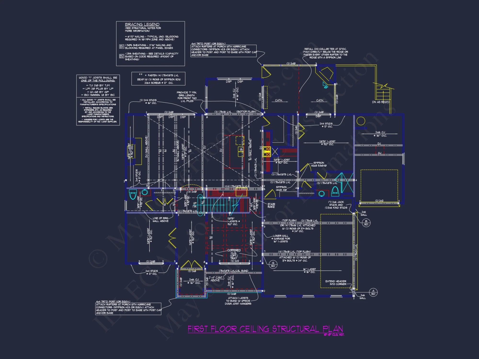Blueprint house Floor Plan Designs With CAD Architecture