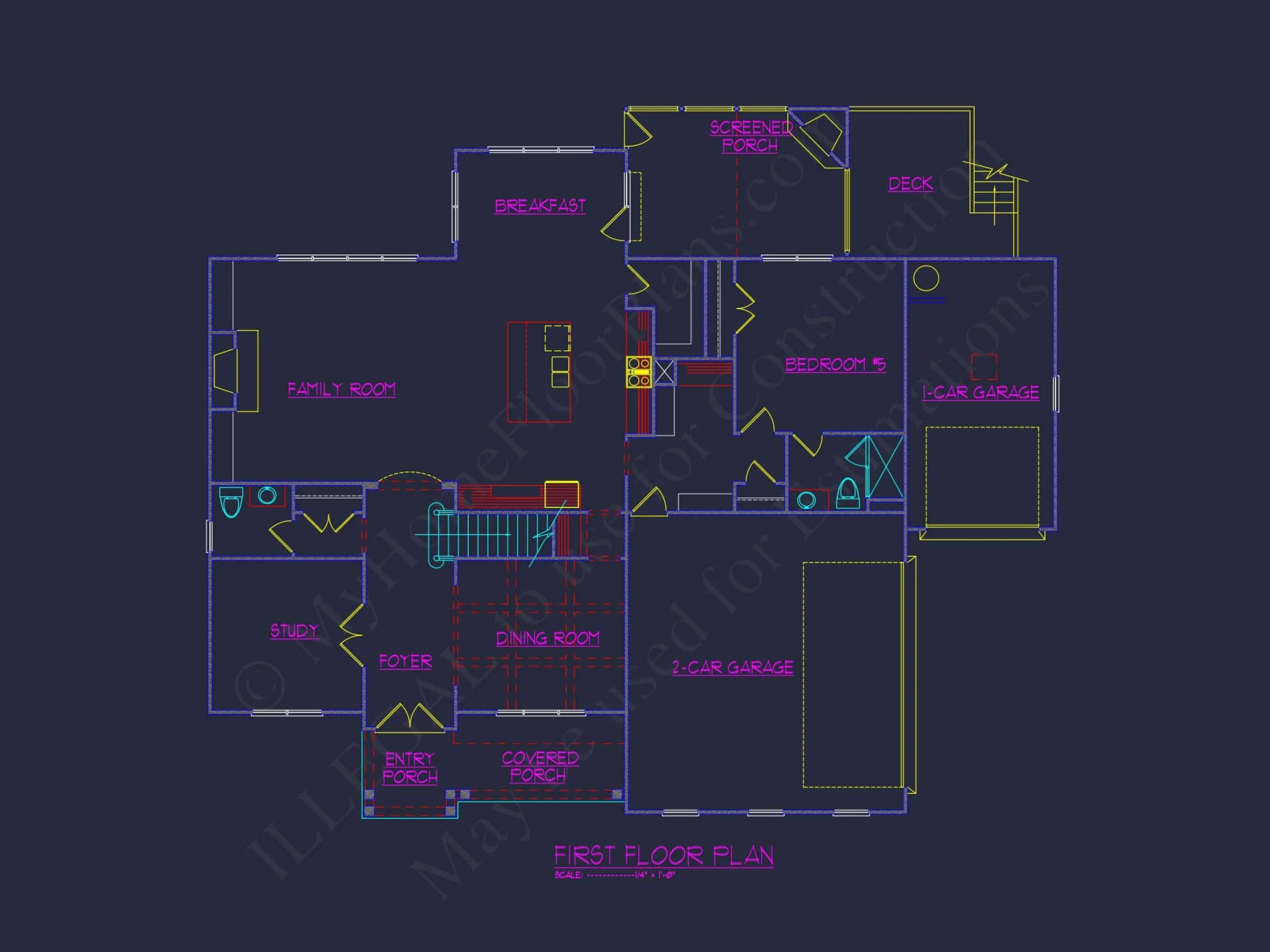 Blueprint house Floor Plan Designs With CAD Architecture