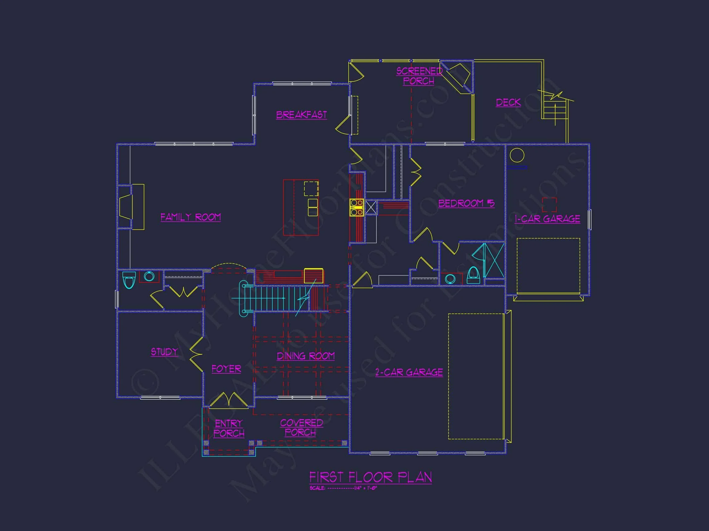 Blueprint house Floor Plan Designs With CAD Architecture