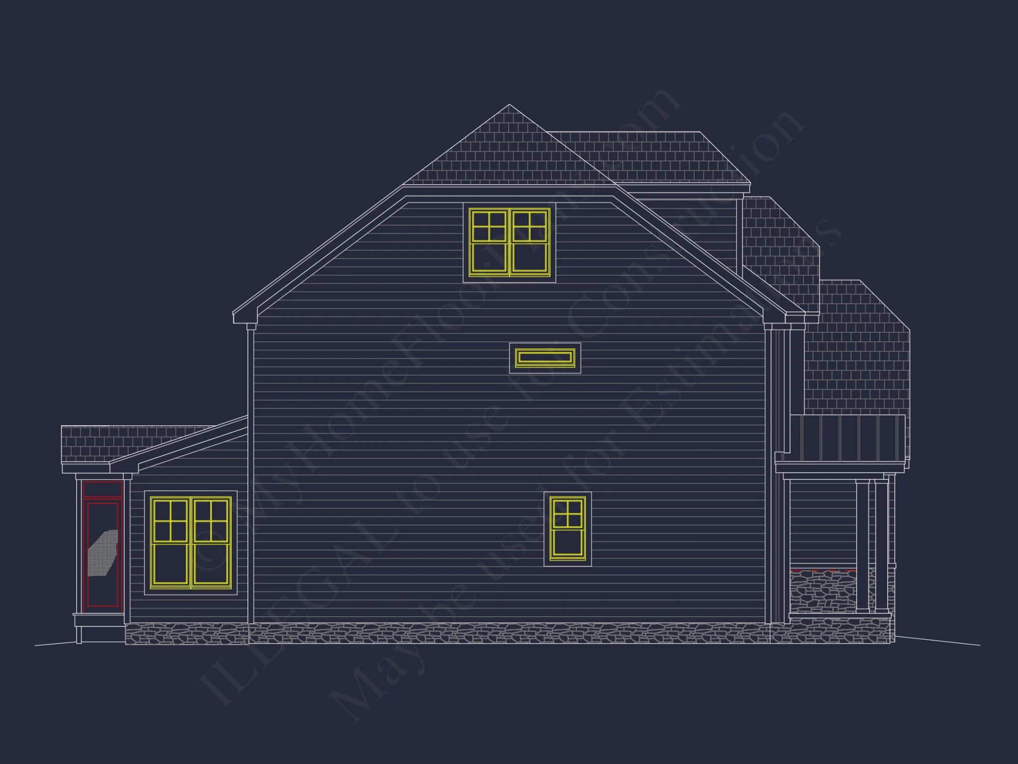 Blueprint house Floor Plan Designs With CAD Architecture